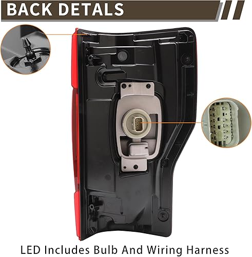 Miniatura 10 de Conjunto de luz trasera trasera izquierda del lado del conductor compatible con Ford F250 F350 2020 2021 2022 Super Duty luz trasera trasera lámpara