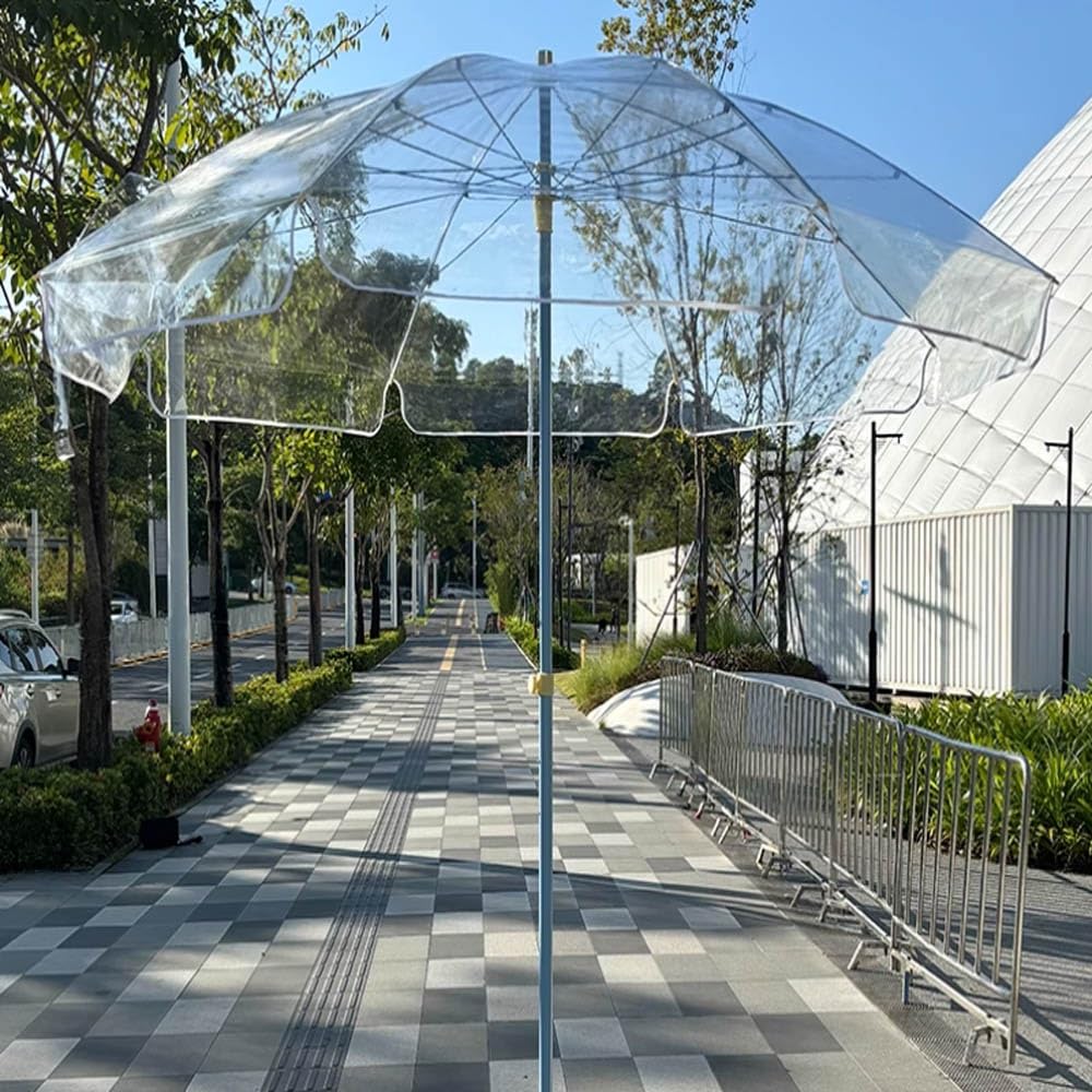 Klar Terrassenschirm 240cm Marktschirm Tischschirm Höhenverstellbar Outdoor Transparenter Regenschirm Für Patio Garden Market