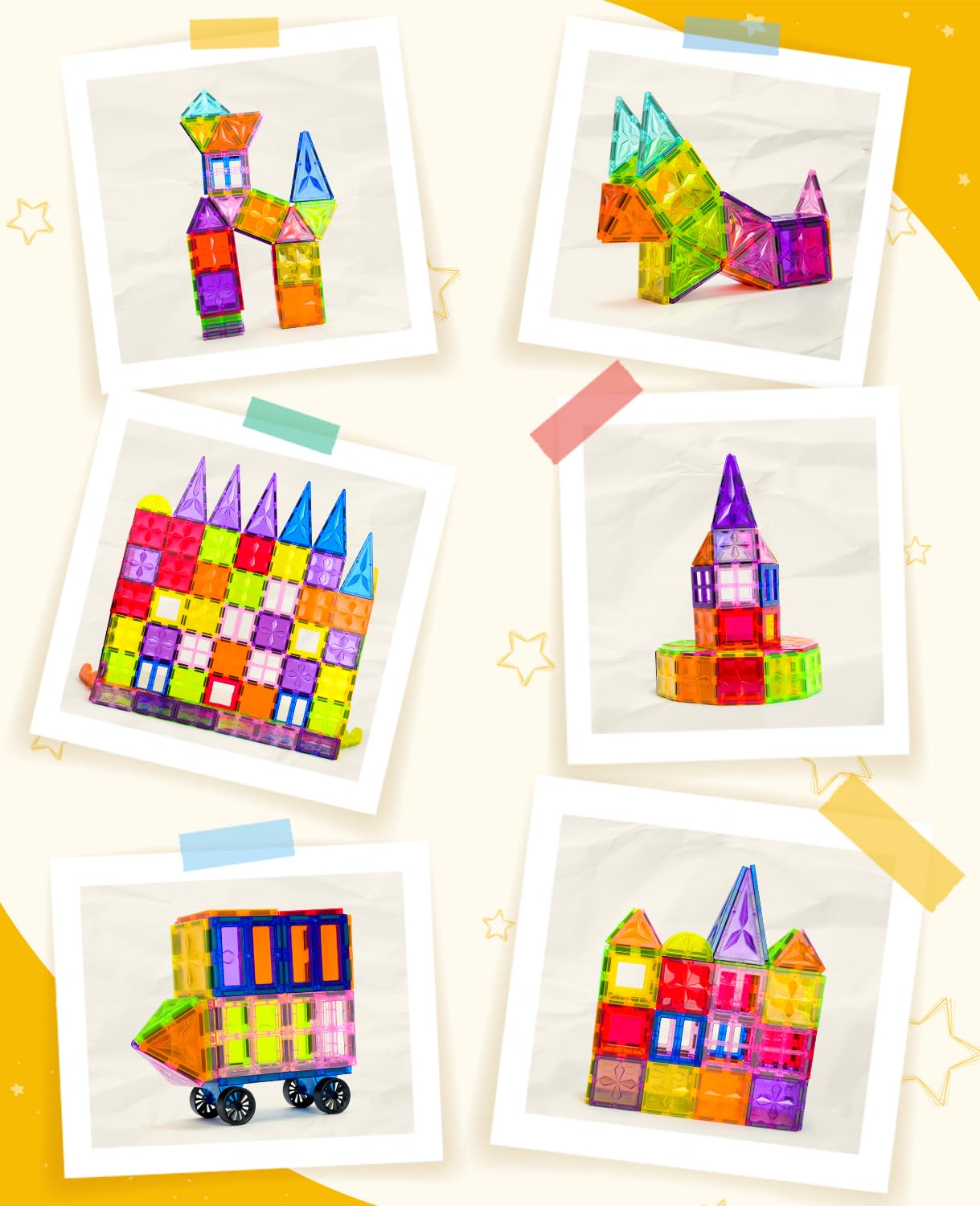 DXJXMAX Costruzioni Magnetici 105 Pezzi, Magneti Giocattoli per Bambini 3D, Costruzioni Magnetiche Blocchi, Giocattoli Educativi Regali STEM Creatività Montessori per 3+ Anni Ragazzi e Ragazze