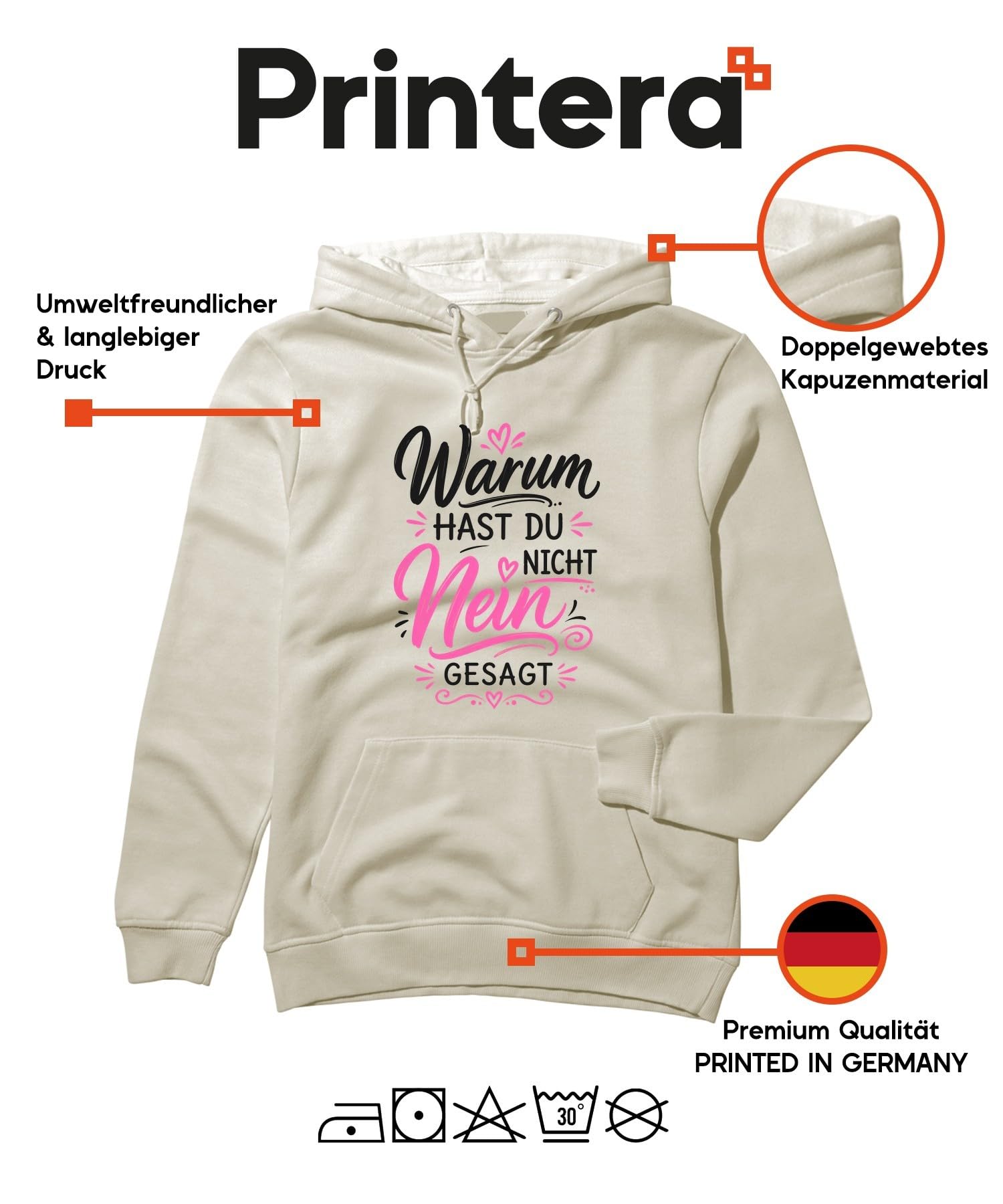 Dlaczego nie masz Statement Hoodie bluza z kapturem | Sarkazm impreza hit Mallorcaparty Ballermann Après Ski Damski JGA wieczór kawalerski śmieszne serduszka karnawał