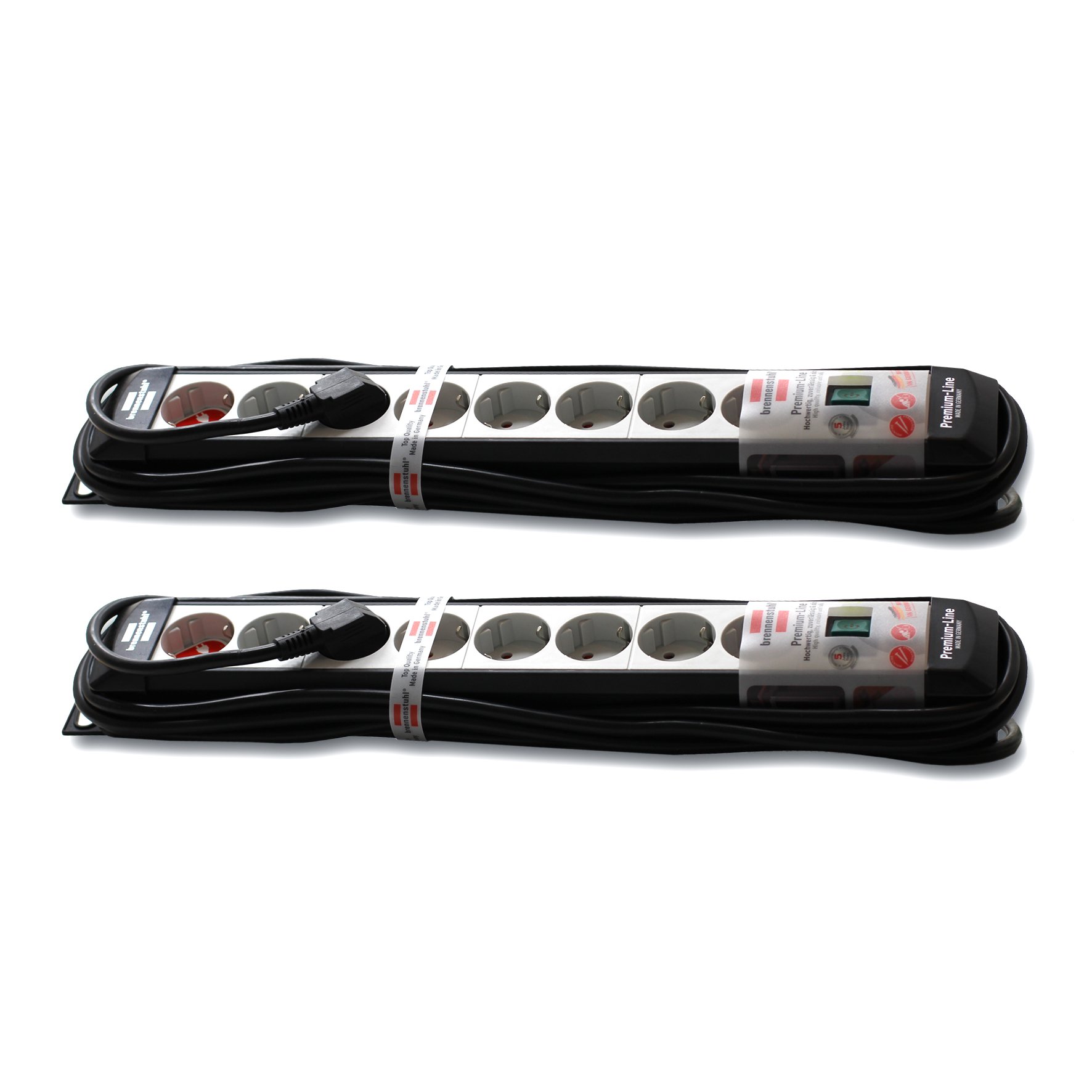 vorteil packs de Brennenstuhl Premium Line, bloc multiprise 8 prises (prise avec interrupteur et câble de 5 m – 45 ° ° des prises)