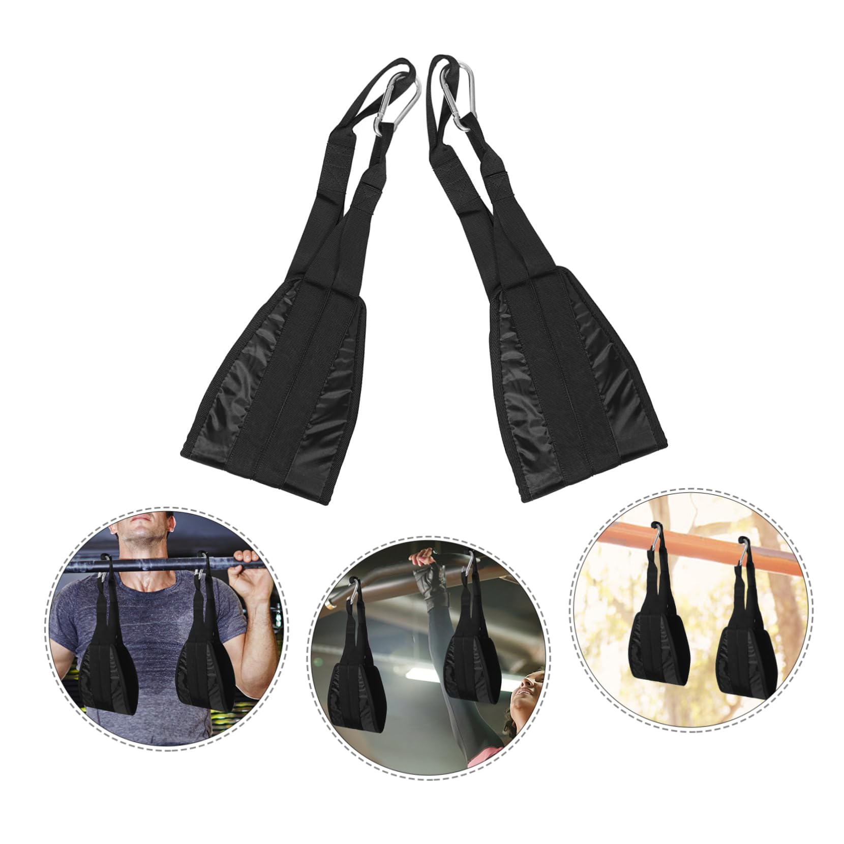 Correas Colgantes para Abdominales 1 Par Negras Oxford