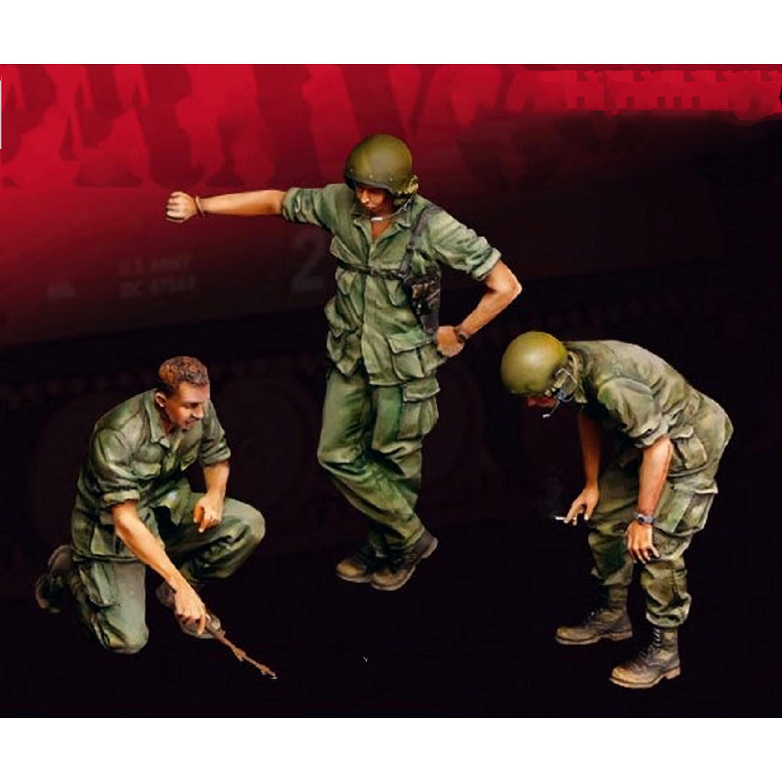 Goodmoel 1/35 Figurines Soldats US Vietnam – Résine – 3 Pers – Kit Non Peint Non Assemblé – Modélisme Militaire