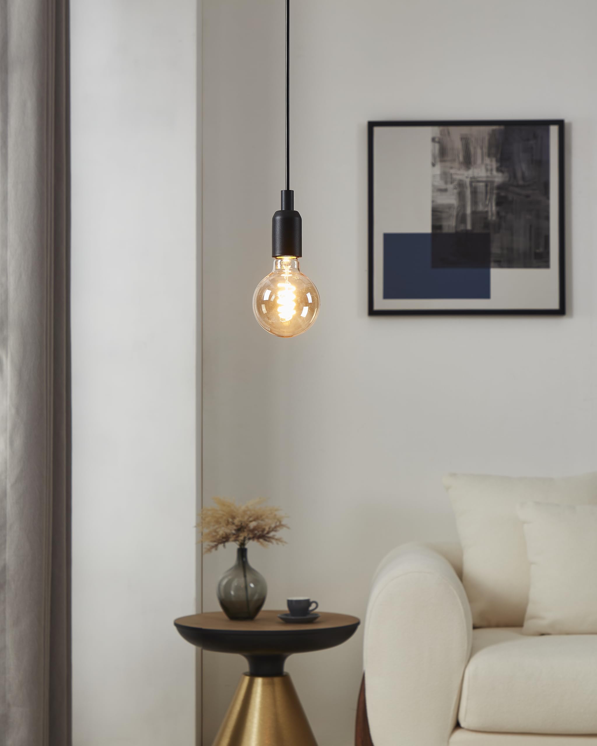 EGLO Dimmable E27 LED globe, amber vintage spiral filament light bulb - Image 4