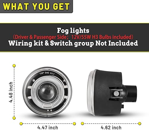 Miniatura 3 de AUTOWIKI Lámparas antiniebla compatibles con Jeep Commander 2006-2010 Grand Cherokee 2005-2010 Reemplazo del pasajero del conductor