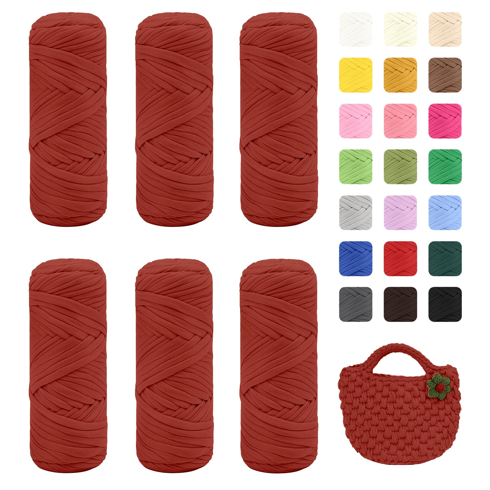 Maxee 400g T-Shirt Garn – 2 er Pack (je 200g/75m), Weiches Beilaufgarn zum Häkeln & Stricken – Farbintensiv & pflegeleicht, Ideal für Häkeltaschen/Körbe/Teppiche DIY Projekte, Handarbeiten und Deko