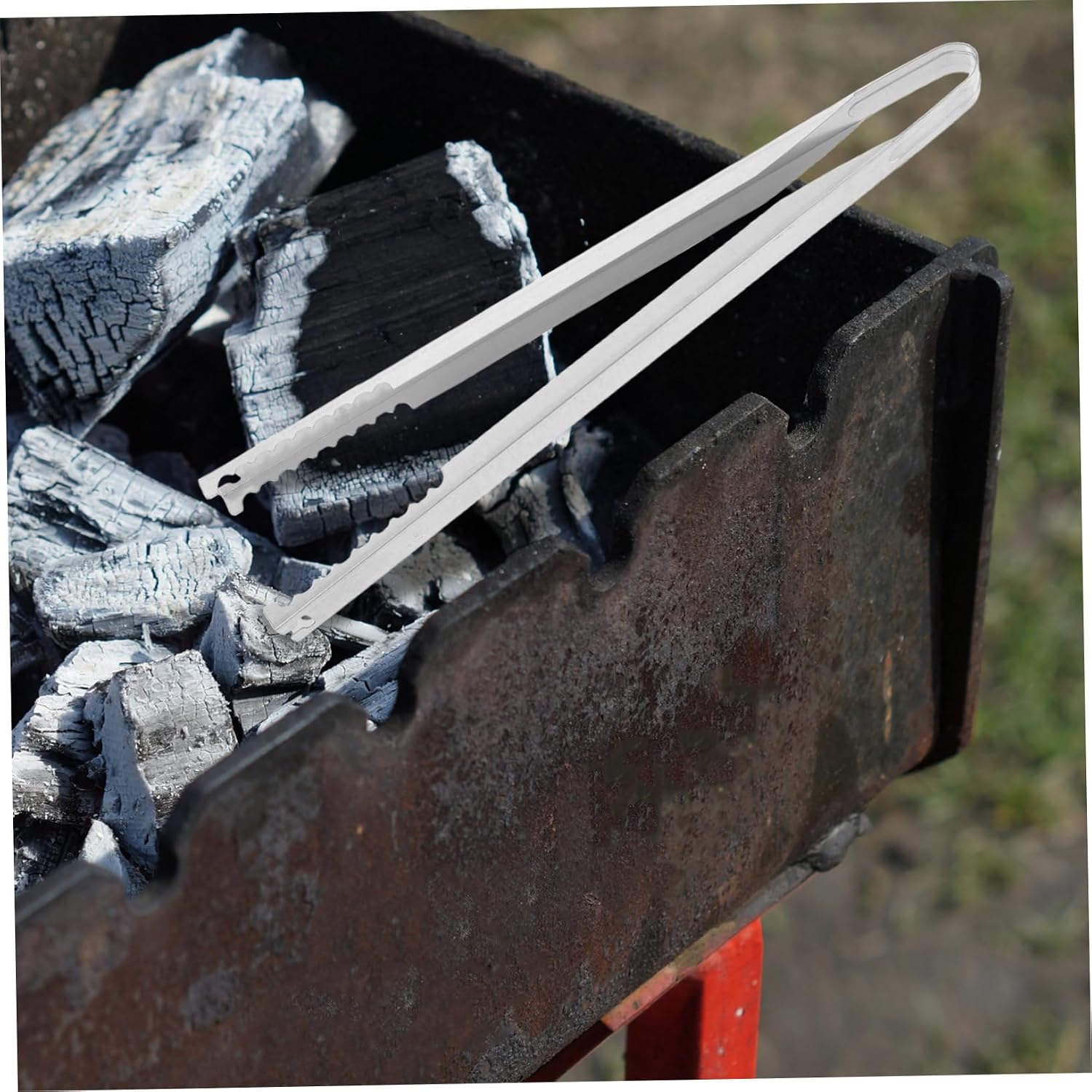 Alloy Fire Tongs for Outdoor Fire Pit, Long Handle Charcoal Clamp