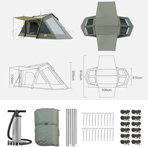 Miniatura 6 de Night Cat Inflatable Tent Easy Set Up Pump for Family Winter Camping and Outdoor Events