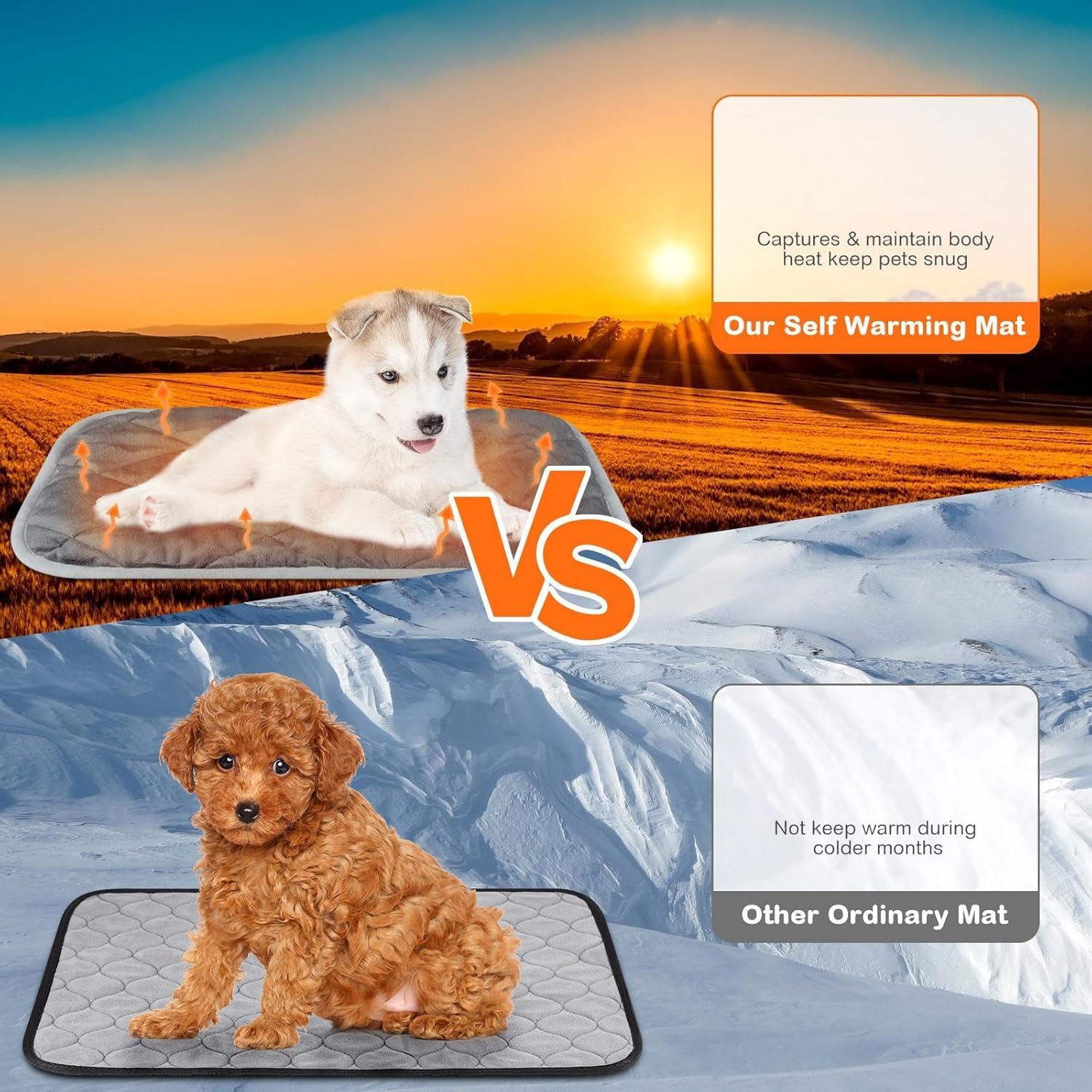 Thermo Vital Hundematte, Wärmematte Katze, Selbstheizende Decke Katze, Thermo Vital Hunde Matte, Selbsterwärmende Mattes, rutschfest und Waschbar (Grün, XL)
