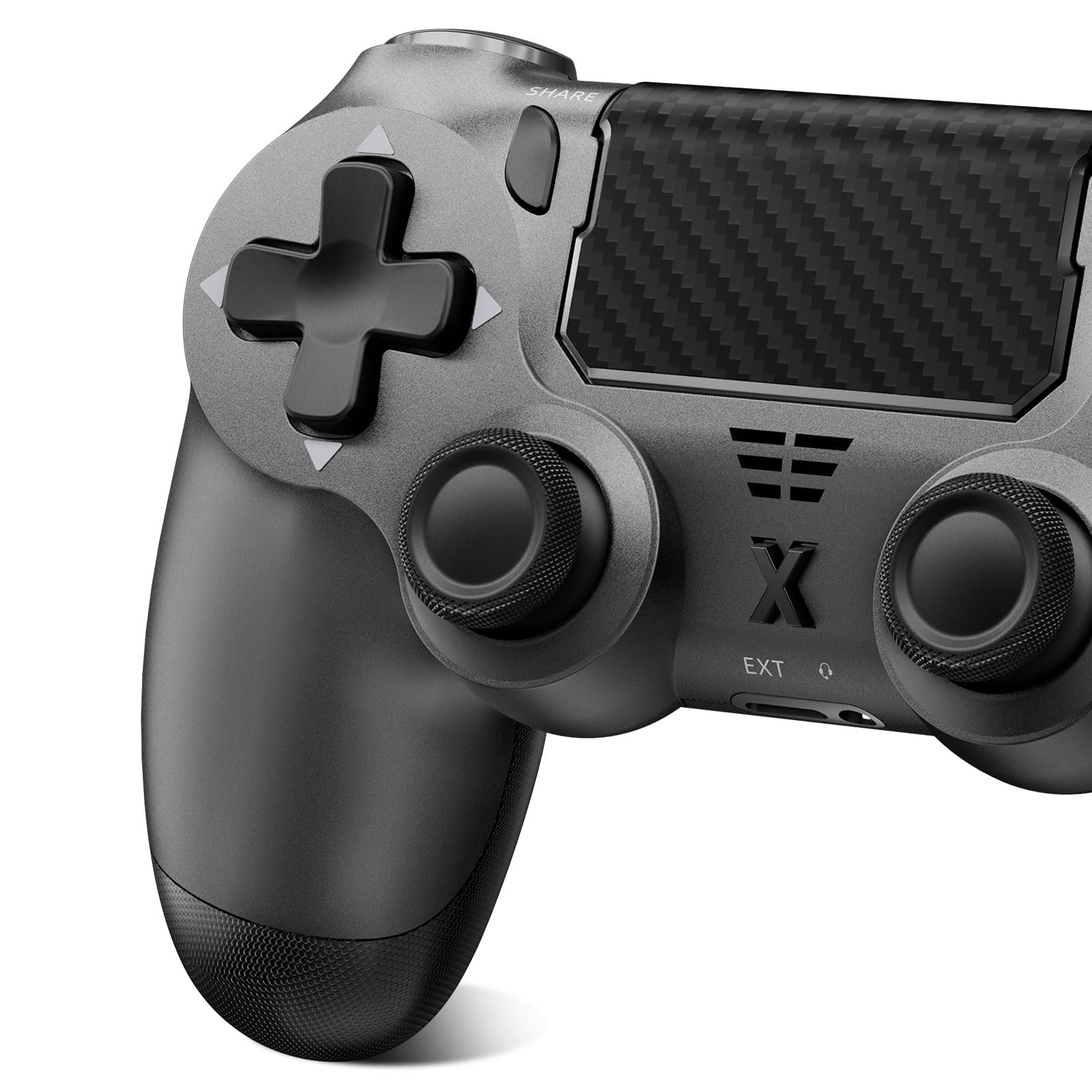 Hycago Manette sans pour PS-4, manette de jeu compatible avec PS-4/Slim/Pro, manette de jeu Bluetooth avec double vibration/écran tactile, capteur gyroscopique à 6 axes (Gris)