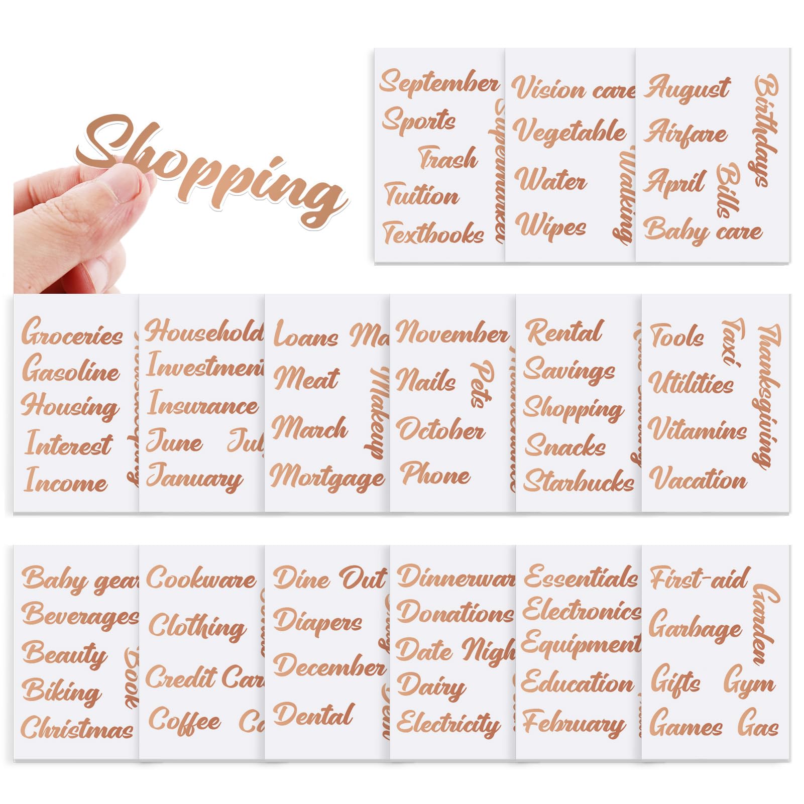 90 Budget Stickers for Cash Envelopes - Golden Stickers for Planners, Budget Binder Stickers for Cash Envelope Wallet & Budget Binder, Money Organizer for Cash and Coupon Organizer(English)