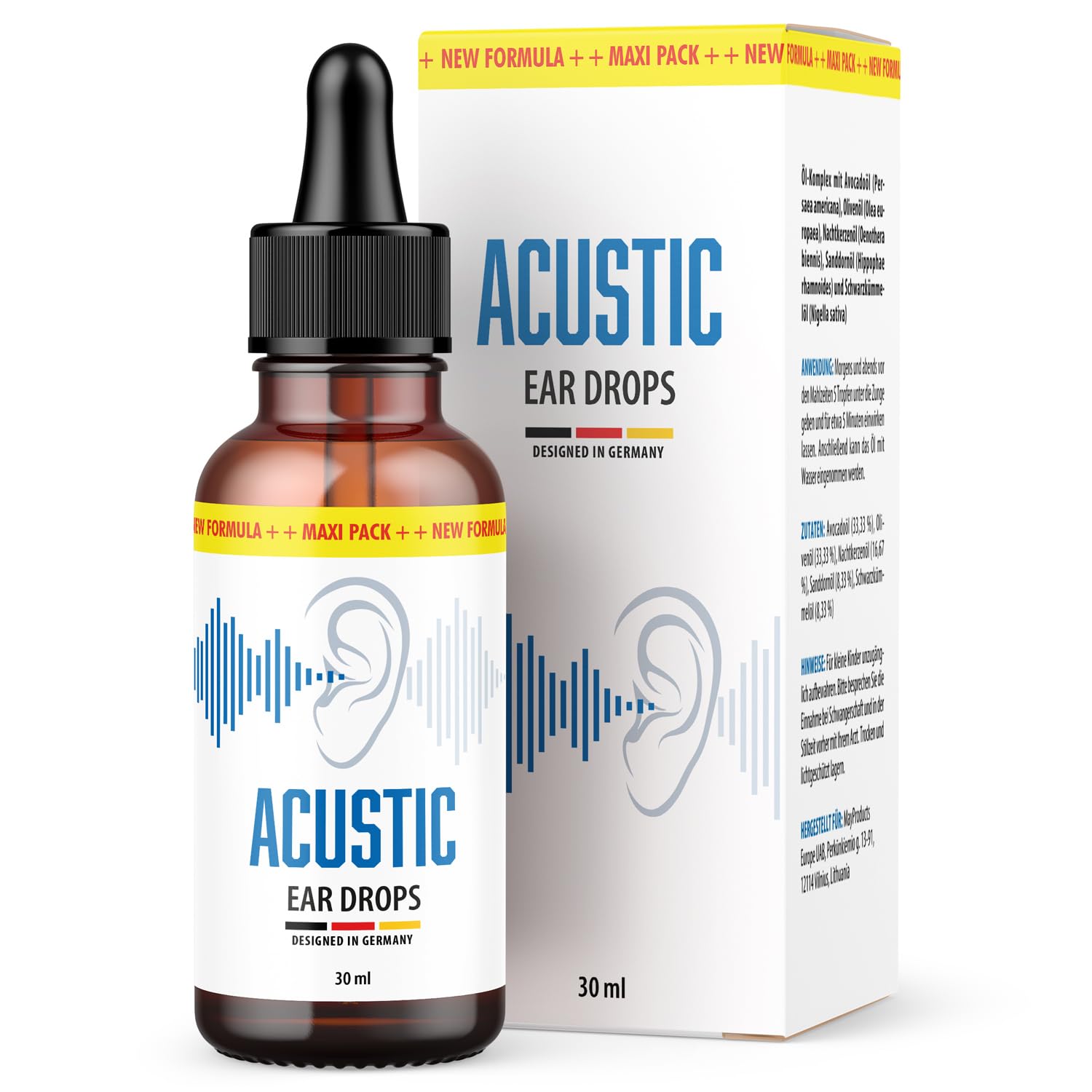 Acustic Ear Drops | sanftes und natürliches P flegeöl | zur täglichen Anwendung | 1x30 ml