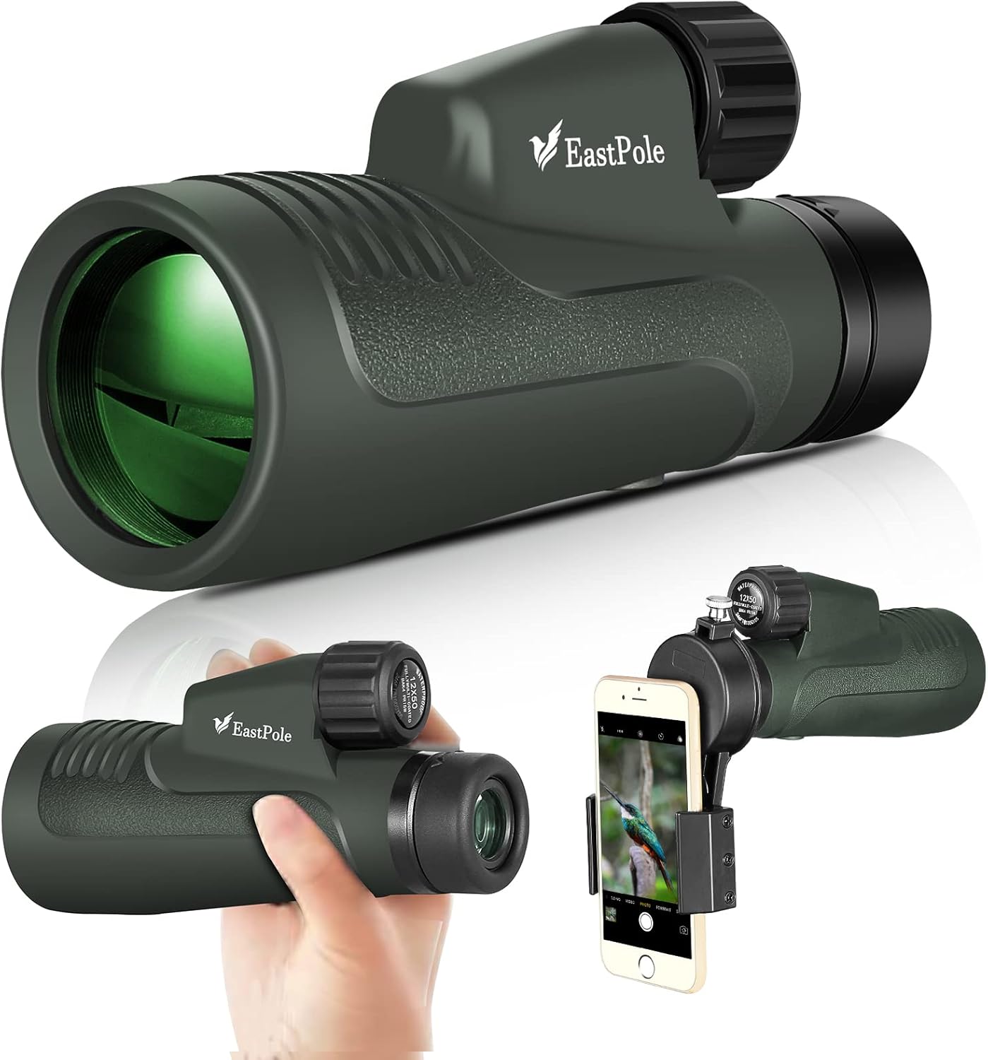 Monocular Telescope with Smartphone Adapter, 12X50