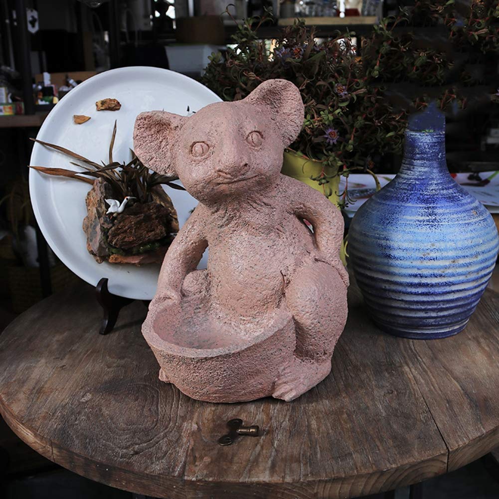 Statua di Koala da Giardino, Scultura da Cortile Koala Giardino Arte Mangiatoia per Uccelli Retro Country Resin Crafts Gift