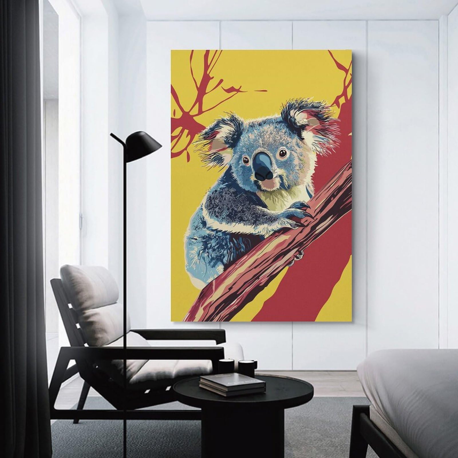 Junmoney Unframe-Style-19 Home Decor Wall Art Koala On Branch, 24X36inch(60X90cm), For Bedroom Decor, Cosy Corners Or Studios, Decorative Wall Art For Cosy Rooms