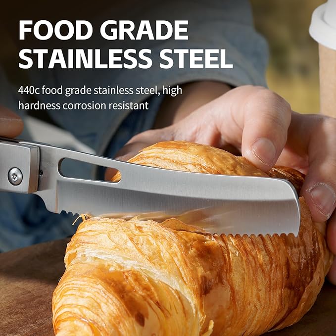 Set Cuchillos Cocina 4 Piezas Acero Inoxidable Fibra de Lino miniatura 4