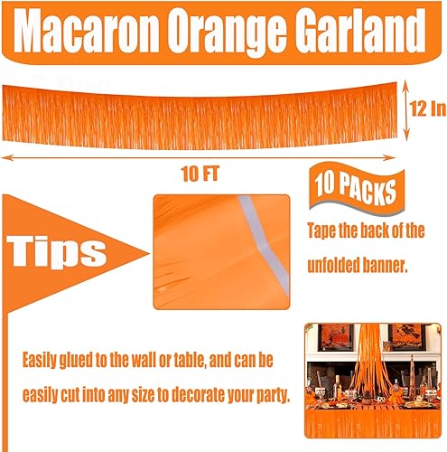 Miniatura 78 de Paquete de 10 guirnaldas de flecos de papel de aluminio rosa de 10 pies con serpentinas metálicas de oropel para colgar en la pared, telón de fondo