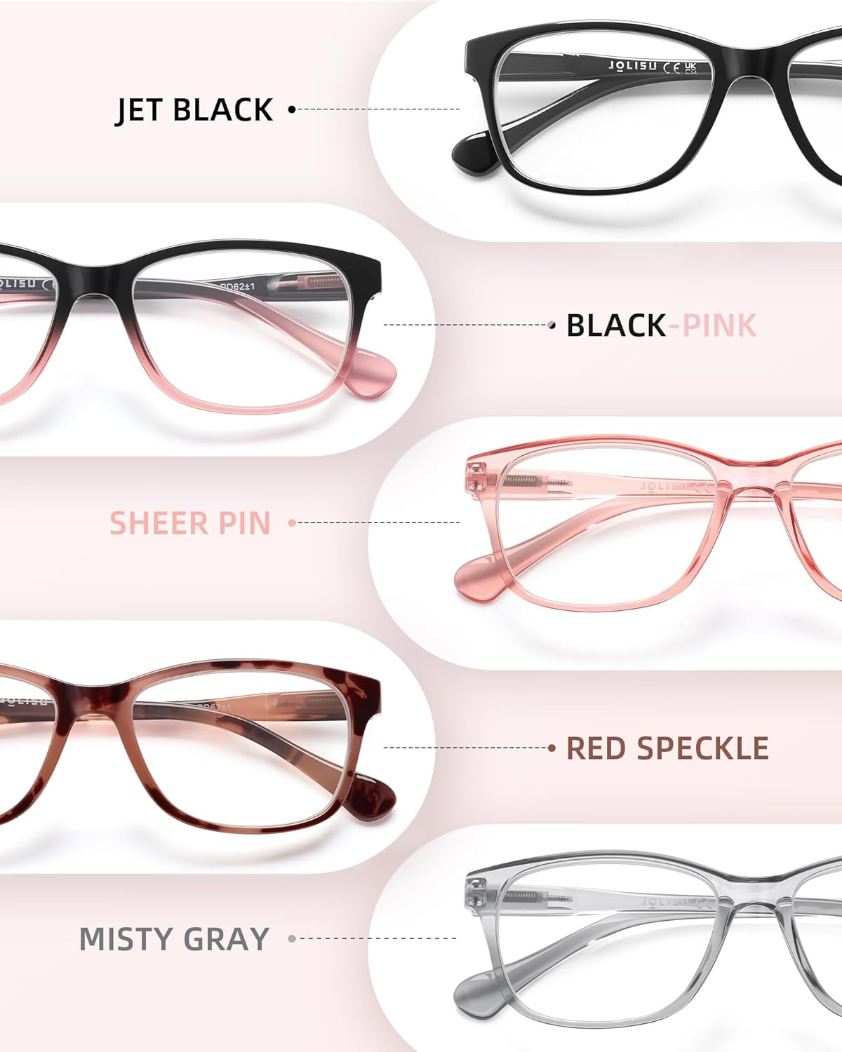 5 Pack Reading Glasses for Women/Men - Fashion Blue Light Readers Computer Eyeglasses W/Spring Hinge&Case(2.0) - Image 2