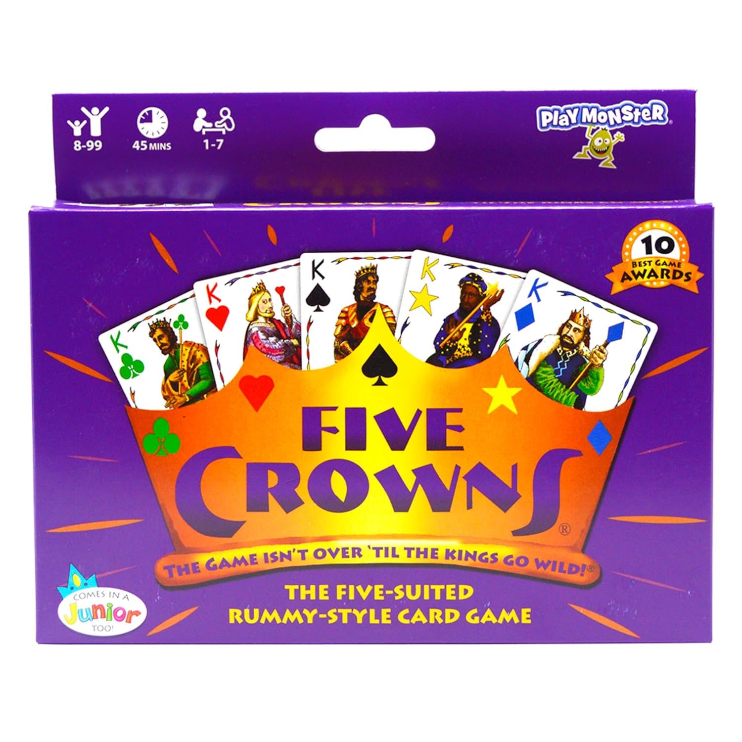 Awestuffs Family Board Games for Adults and Kids - Ages 8 and up, 2 to 8 Players (Five Crowns)