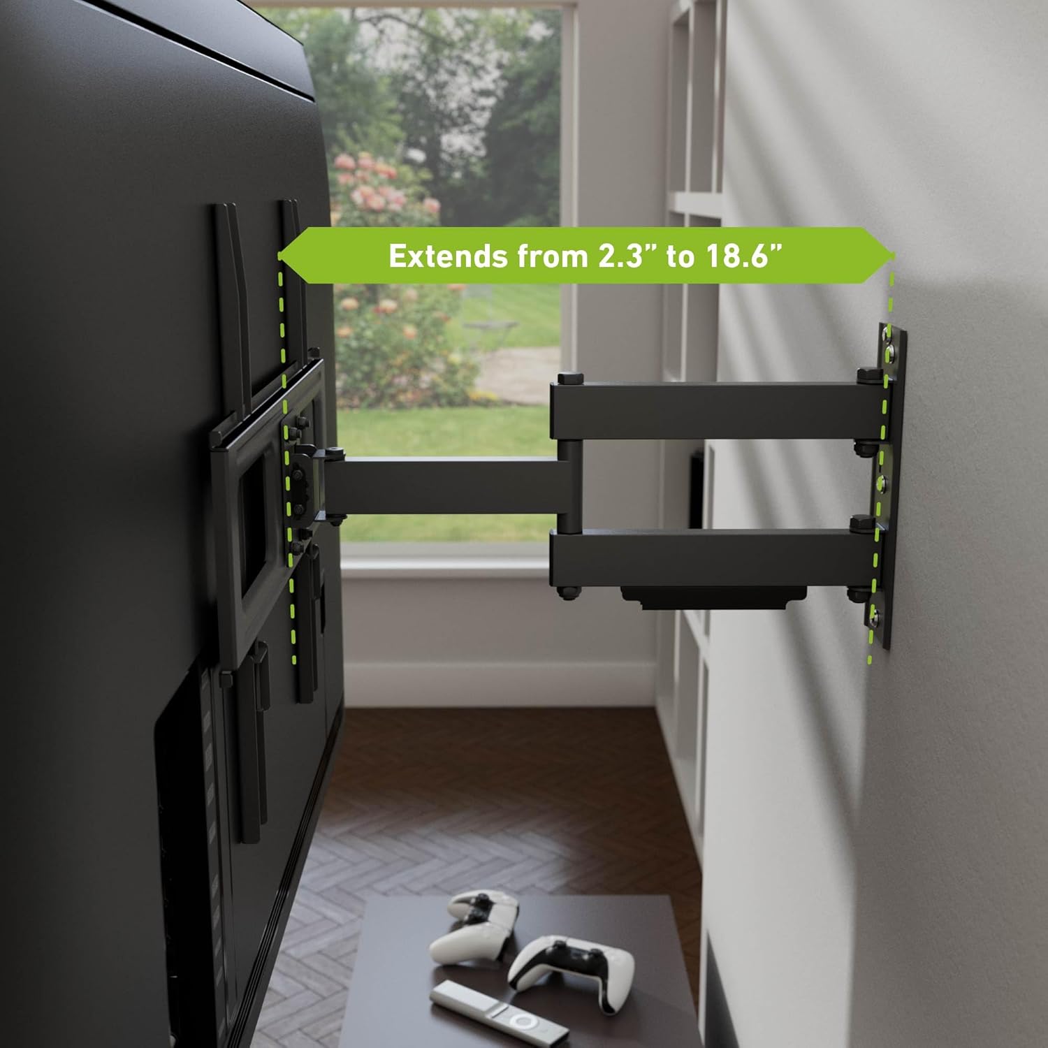 D-Line Full Motion TV Wall Bracket for 32-70 Inch TVs, Tilt, Turn and Extend, VESA 200x200mm - 400x400mm, Holds up to 110lbs