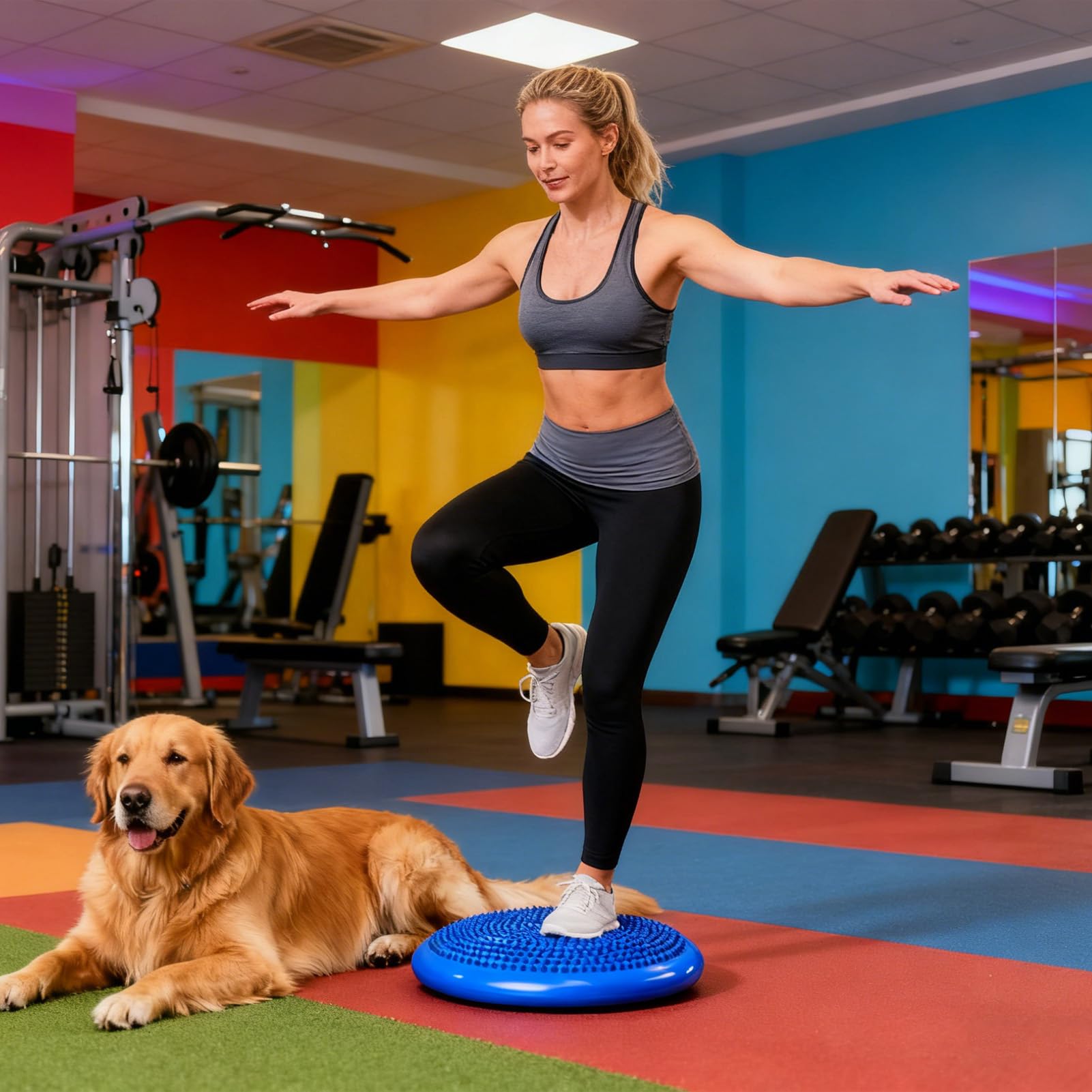 Disco Per Il Bilanciamento | Cuscinetto Di Stabilità Del Nucleo Sensoriale - Disco Oscillante | Per i Bambini, Uso Indoor, Ufficio, Palestra, Yoga, Workout, Rafforzamento, Sedia, Scrivania, Aula