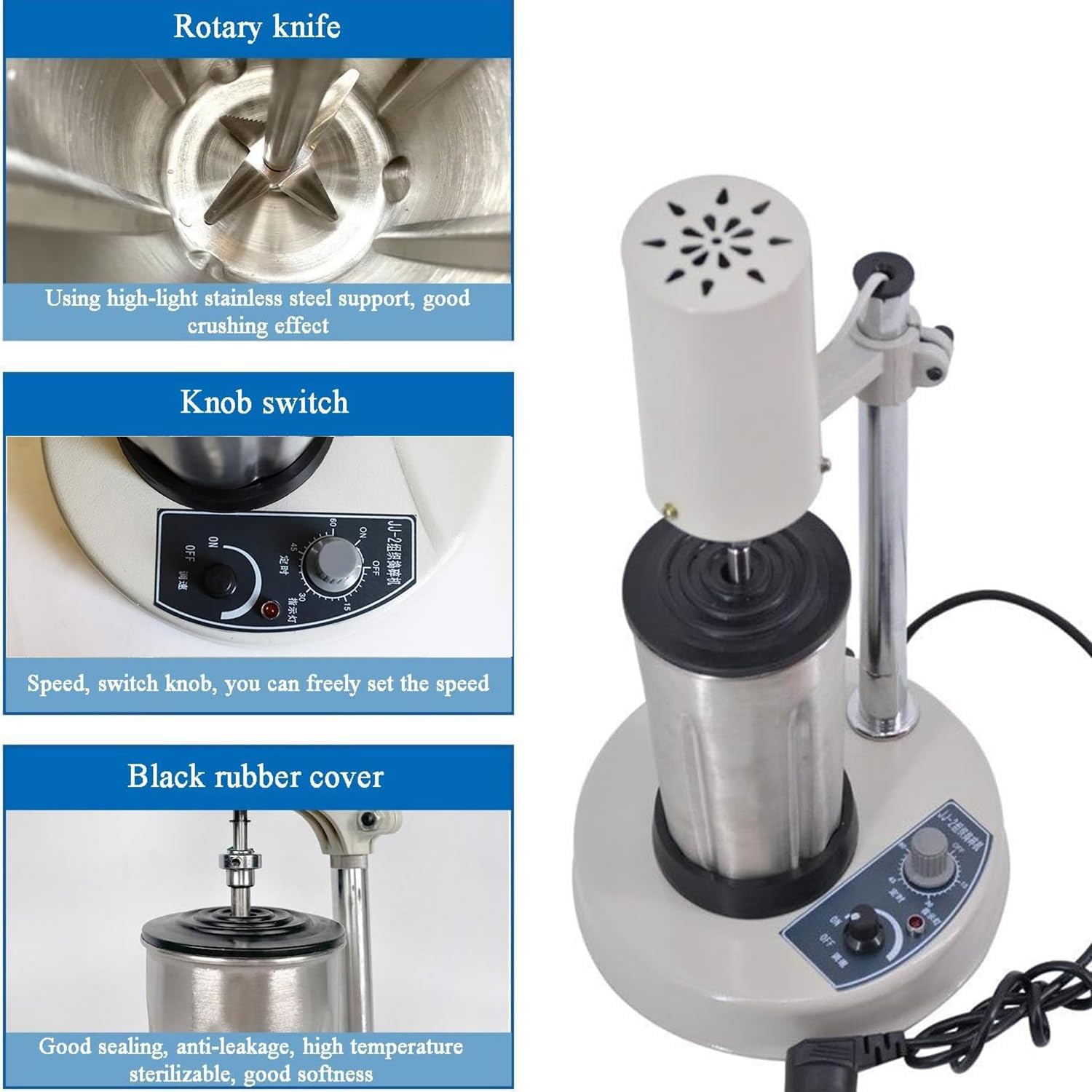 Dispersor Homogeneizador Eléctrico, Homogeneizador Triturador De Tejidos De 1000 Ml, Velocidad De 0-12000 RPM/temporización De 0-60 Min, para Mezcla, Emulsificación Y Extracción Eficientes