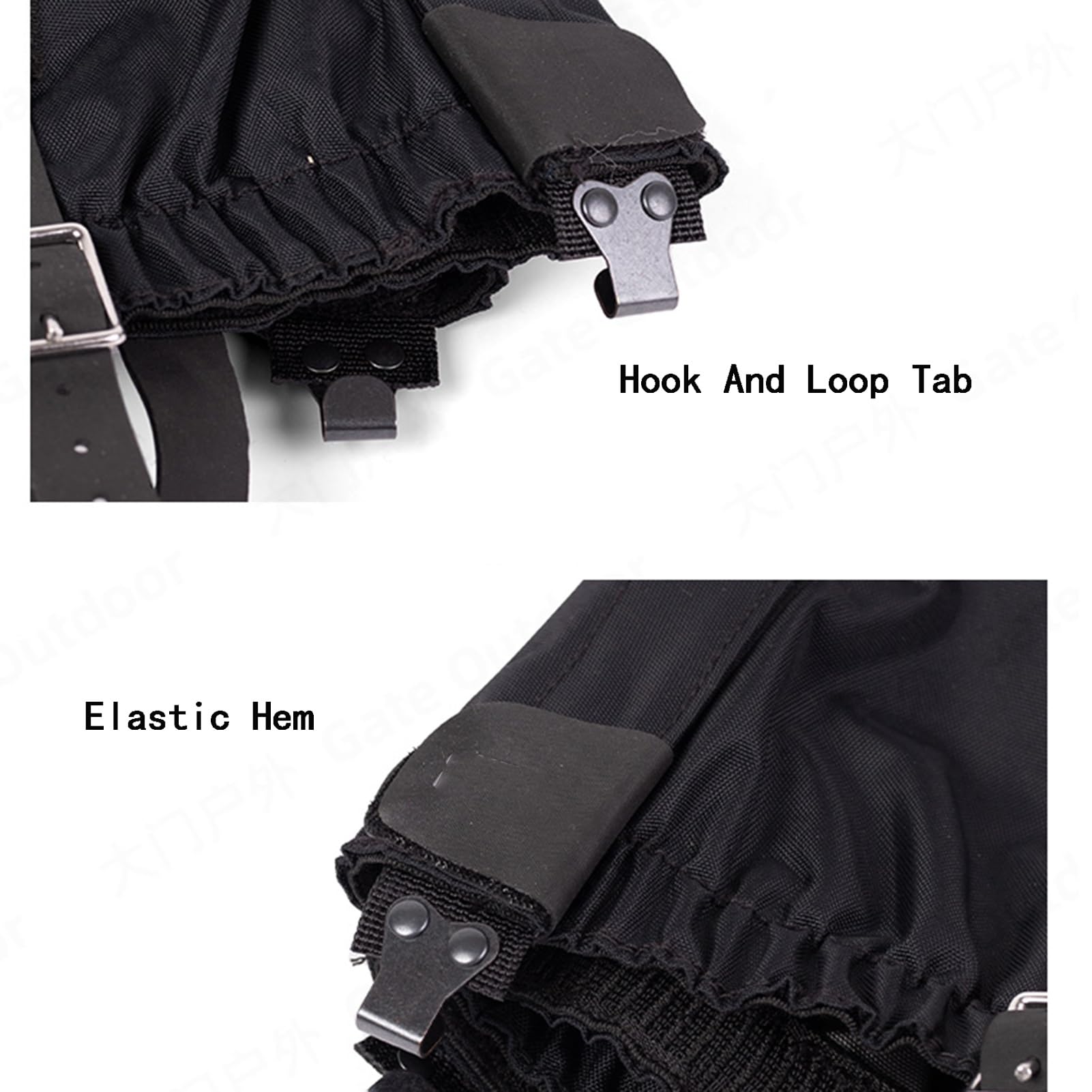 Guêtres de jambe, avec fond élastique for éviter les morsures de serpent, guêtres de raquettes, guêtres d'extérieur, adaptées à une utilisation en extérieur et adaptées à tous les mauvais temps