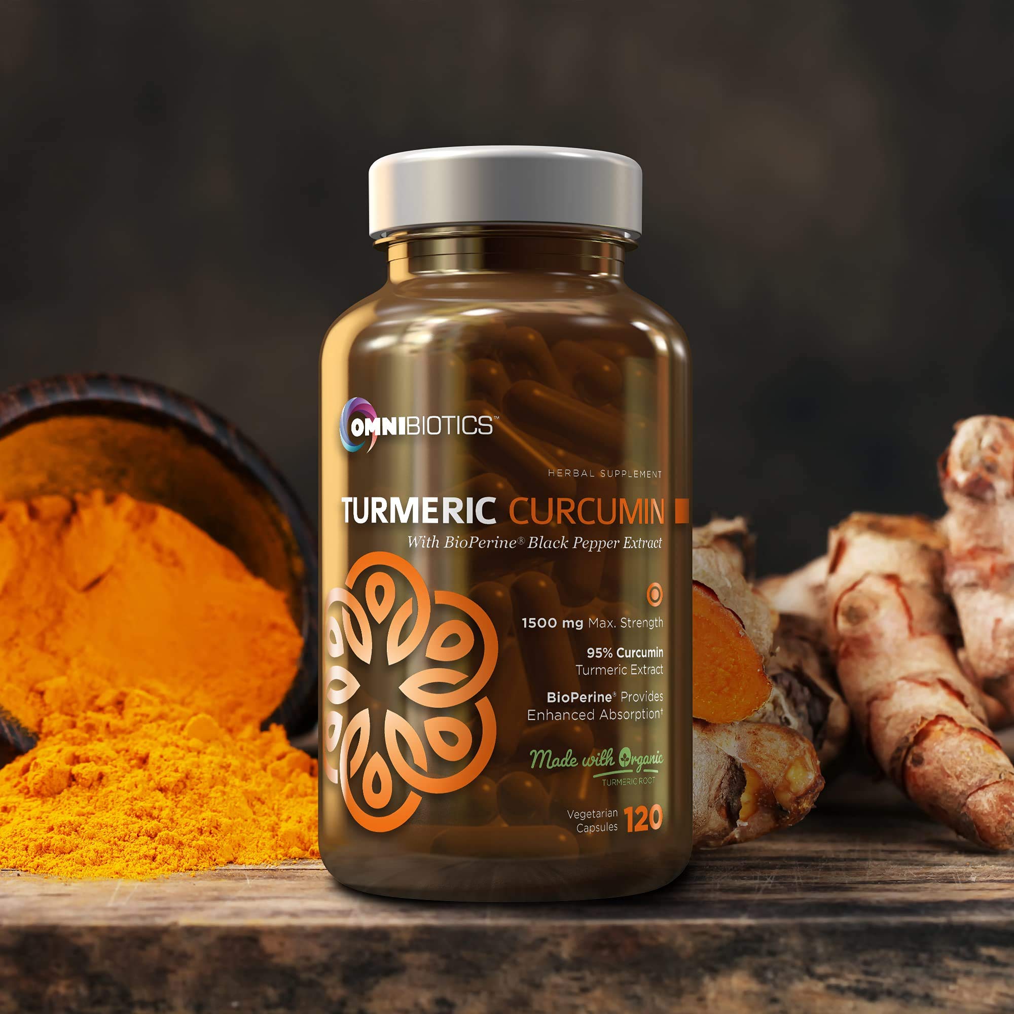Organic Turmeric Curcumin Supplement 1500mg with BioPerine 95