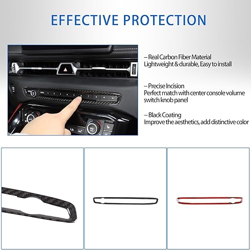 Miniatura 4 de Marco de perilla de volumen de fibra de carbono real para Toyota Supra GR A90 A91 MK5 2019-2022, marco decorativo para interruptor de volumen de