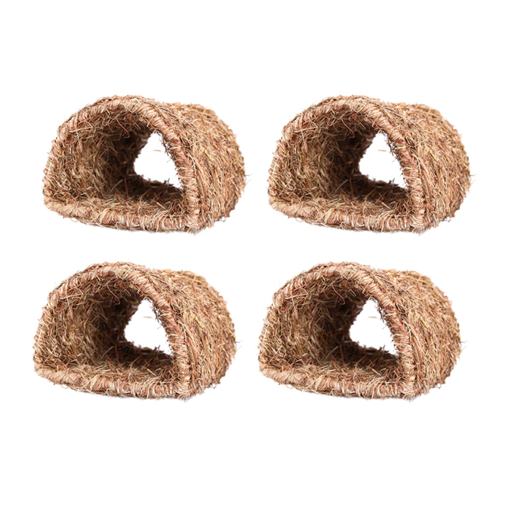 Pyugxab 2X Grass House Tunnel Hutch Woven Hut for Laying Or Sleeping Edible Chew Home for Rabbits and Small Animals