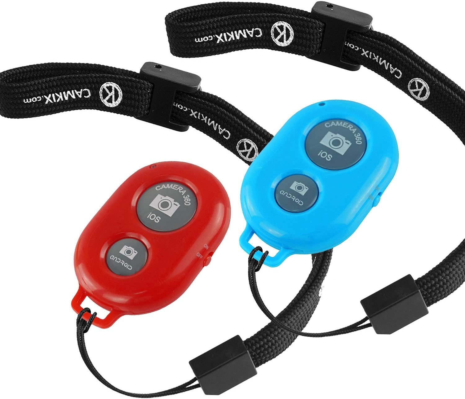 CamKix ワイヤレス Bluetooth スマートフォン用カメラシャッターリモートコントロール - 素晴らしい写真と自撮りの作成 レッド D0427-2SR-RNB