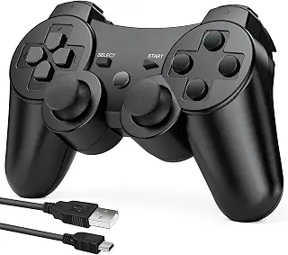 PS3 コントローラー 【2026新登場】500mAh大容量 バッテリー 無線Bluetooth接続 10時間連続使用 USB ケーブル 振動機能 ワイヤレス3コントローラー P3/PC対応 中型語説明書付き