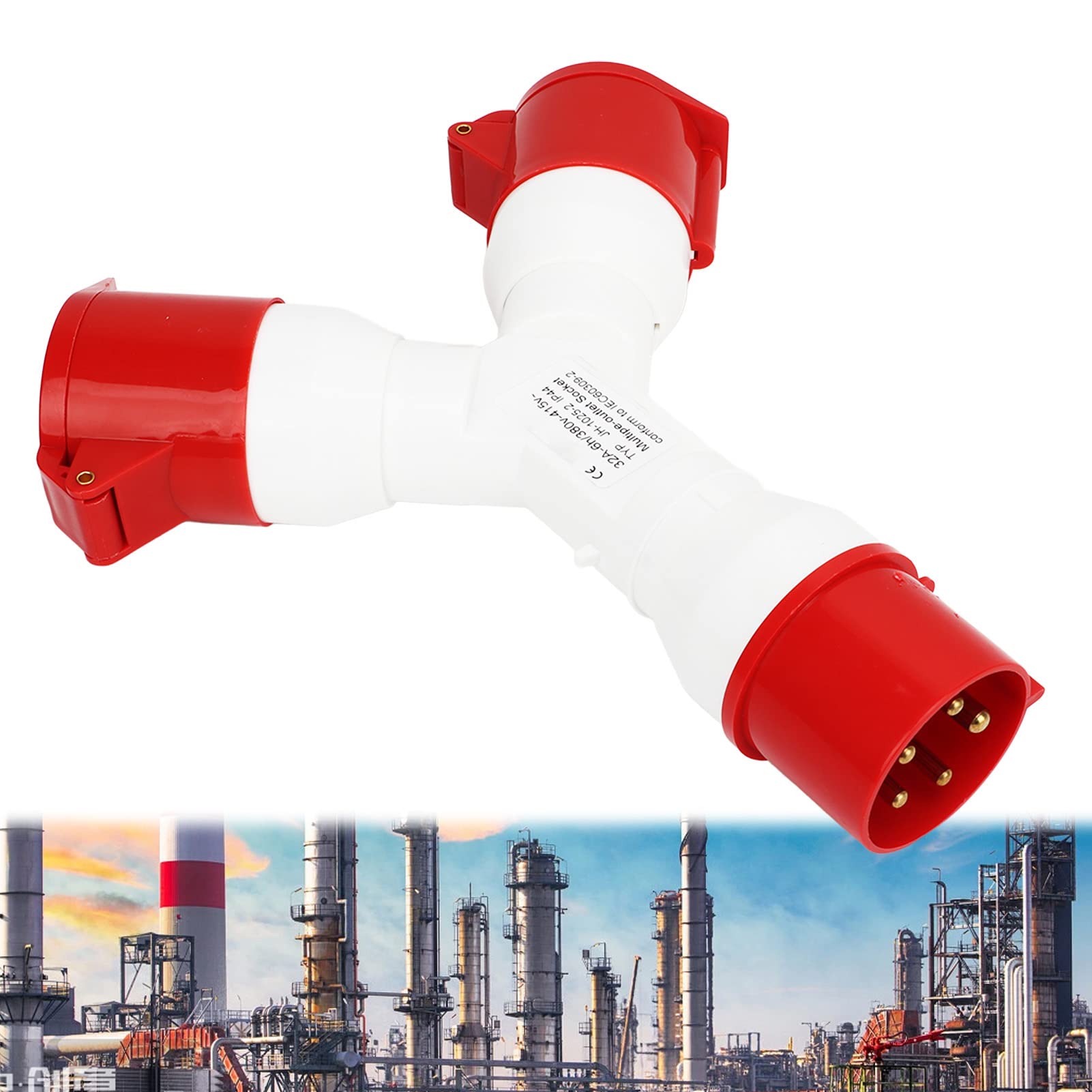 Dioche Enchufe de Fase Y Enchufe Industrial en Forma de Y Conector IP44 5 Pines 380‑415V 32A 3P+N+E Industrial para Aplicaciones de Servicio