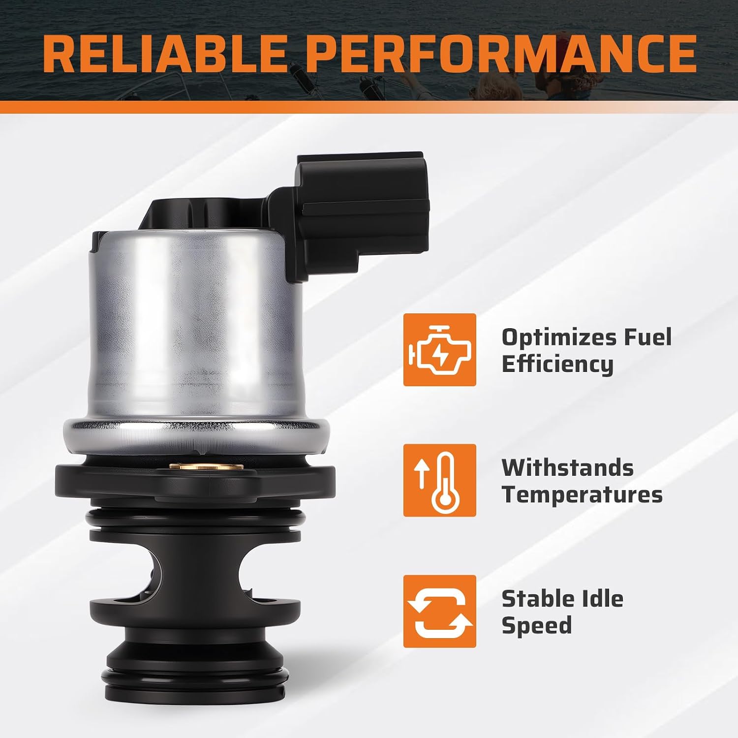 897526T Idle Air Control Valve Fit for Mercury Outboard 4-Stroke Engines 65HP 75HP 80HP 90HP 100HP 115HP 135HP 150HP Compatible with Mercruiser IAC Valve Replace OE 8M0188118