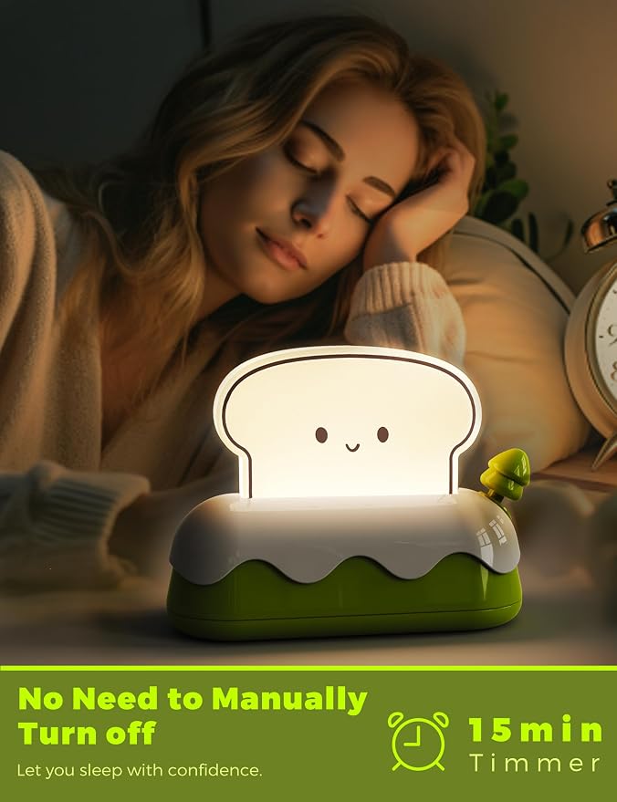 Lámpara divertida con diseño de tostadora y luz LED miniatura 7