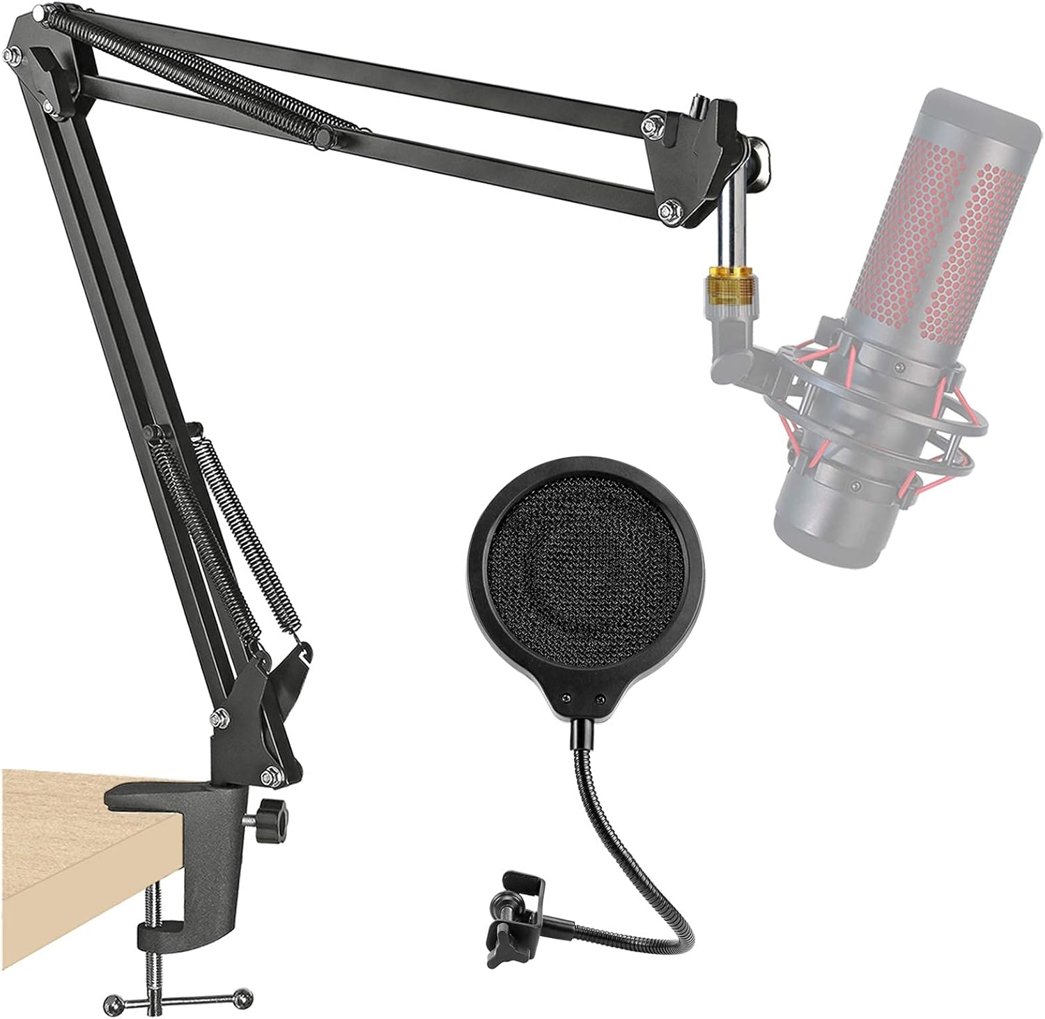 SUNMON Quadcast Mic Stand with Pop Filter For HyperX Quadcast Microphone
