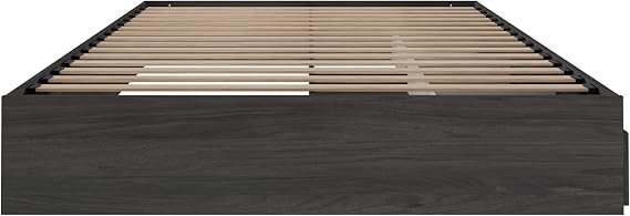 Nexera Grey Queen Size Storage Platform Bed, 3-Drawer, Bark