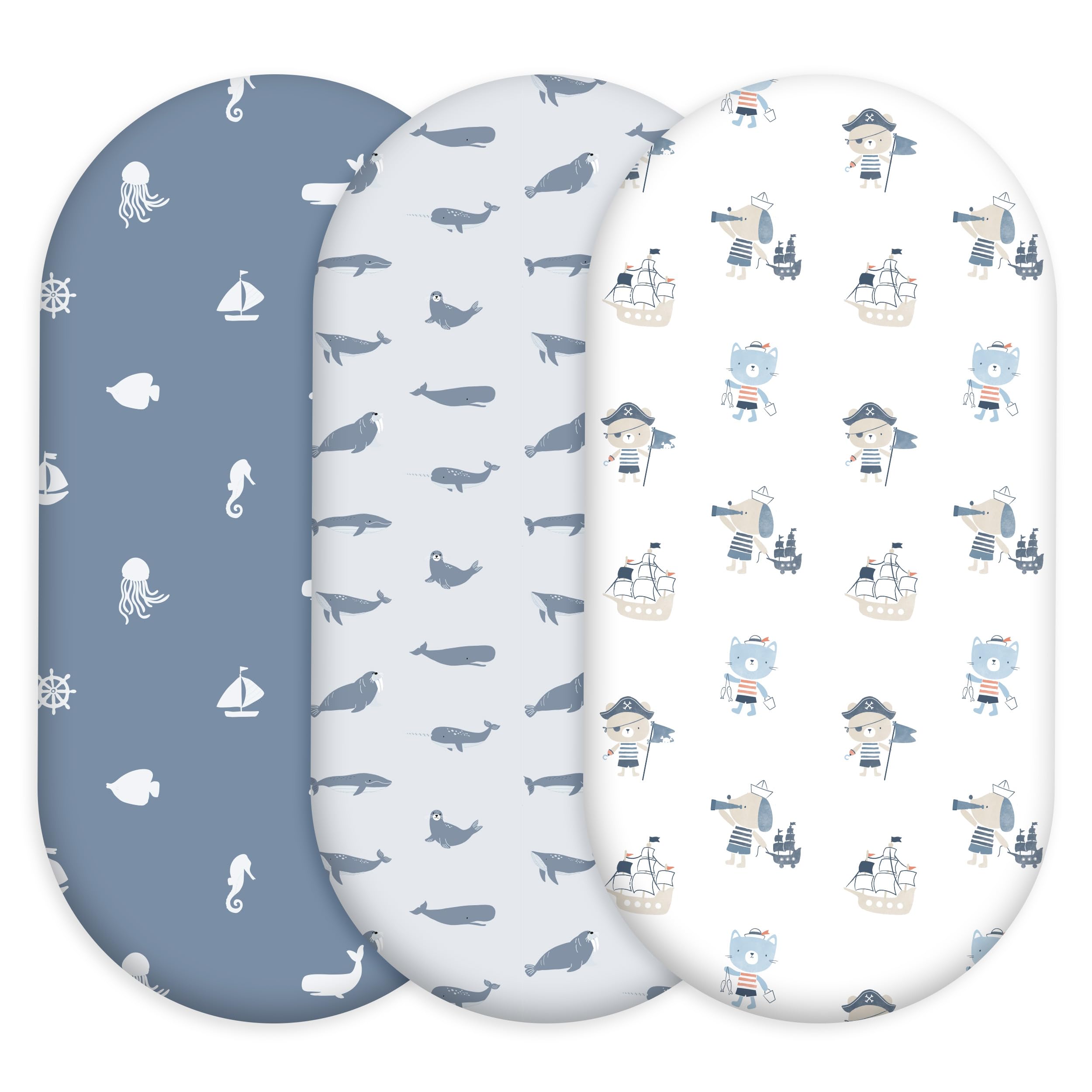 CIVARUA KIDS Baby Bassinet Sheets Girl Boy, 3 Pack Fitted Bassinet Sheet โ image 1