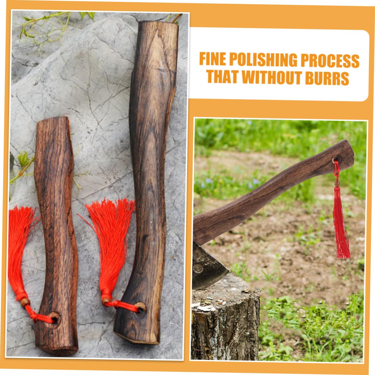 DOITOOL 4piezas Mango De Madera Para De Mango De De Madera De Herramienta De Camping y Jardinería Diseño Ergonómico y Superficie Cómodo