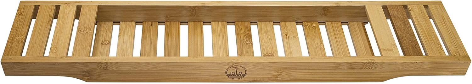 Palm Naki Bamboo Bathtub Tray - Premium Bath Caddy, Bathroom Accessory Tray for Bathtub, Slip Resistant, Eco Friendly Bath Caddy