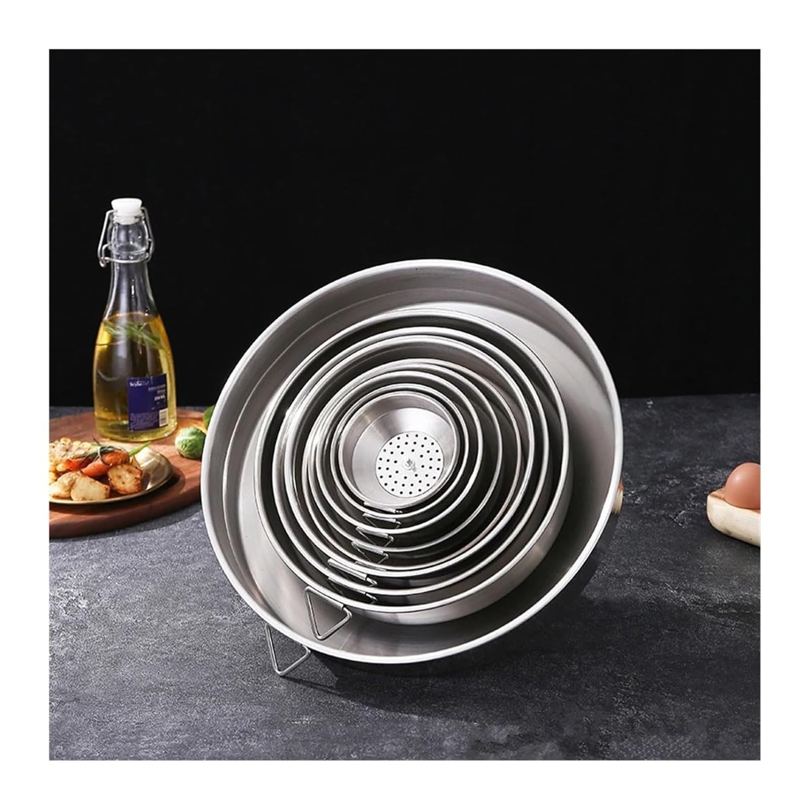 KeuLen Embudo de Acero Inoxidable, Embudo de Metal líquido for Aceite de Vino de Cocina con Filtro Desmontable, Embudo de Boca Ancha for enlatar Herramientas de Cocina(30CM)
