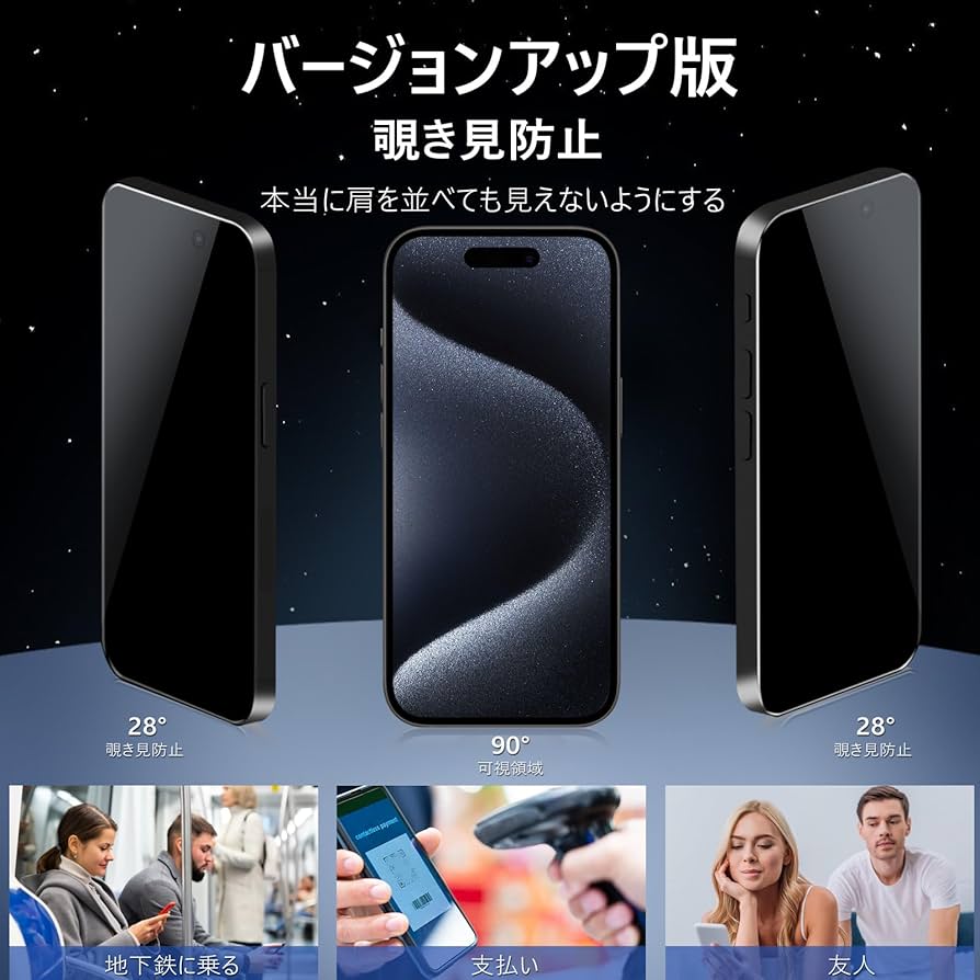 Amazon | MINIKA 【アンチグレア + のぞき見防止】 iPhone 15 Pro