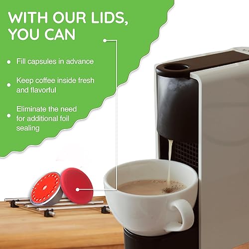 Miniatura 5 de My-Cap Juego de tapas y tapas reutilizables para cápsulas de café, compatibles con cápsulas Nespresso Vertuo, tapa y tapa de cápsulas de café