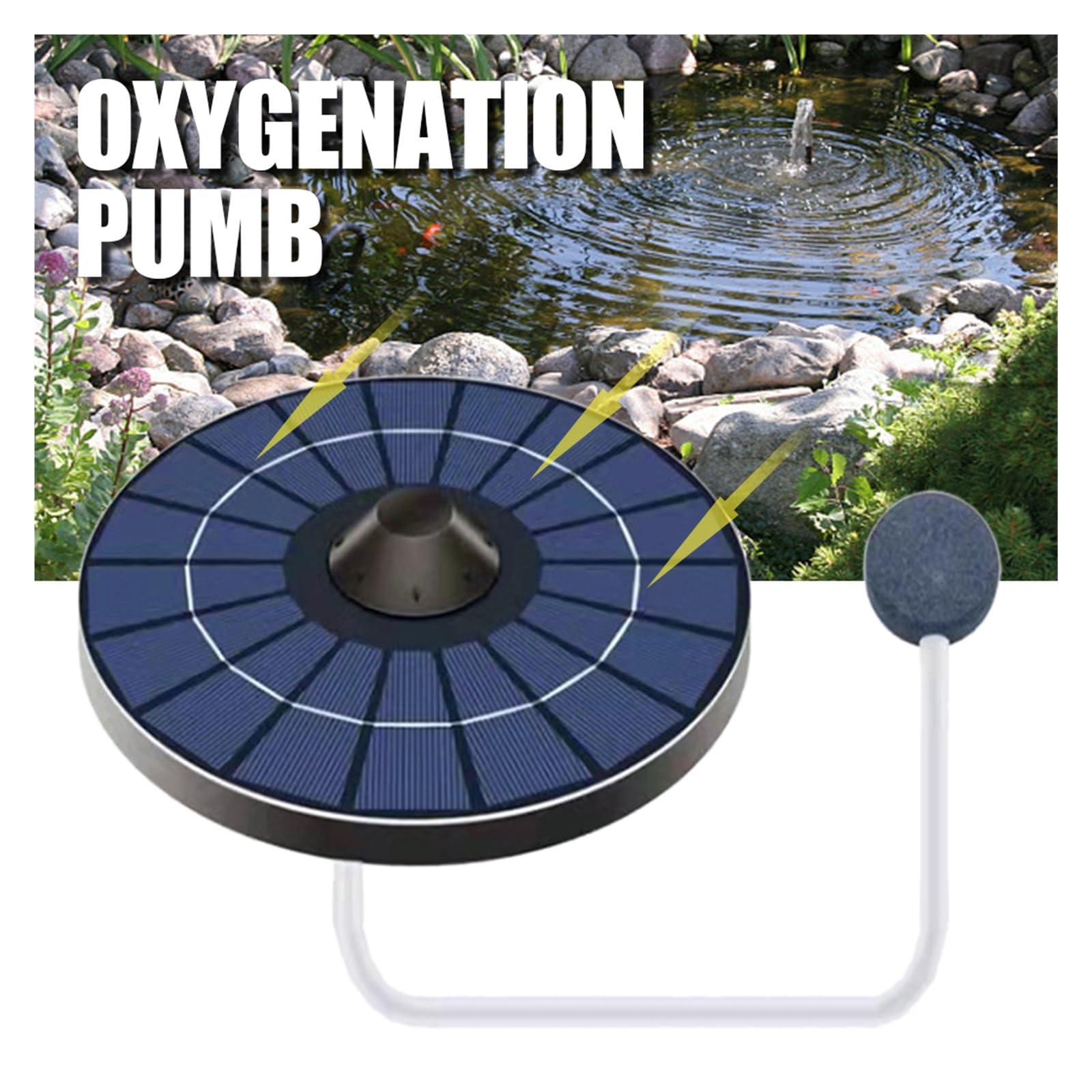 Pompa dell'acqua Solare 1pc 0.8 L/min Rotonda Pompa di Ossigeno Solare Acqua Aria Aeratore Pompe Con 150 cm Tubo Bolla pietra for Acquario Fish Tank Pond
