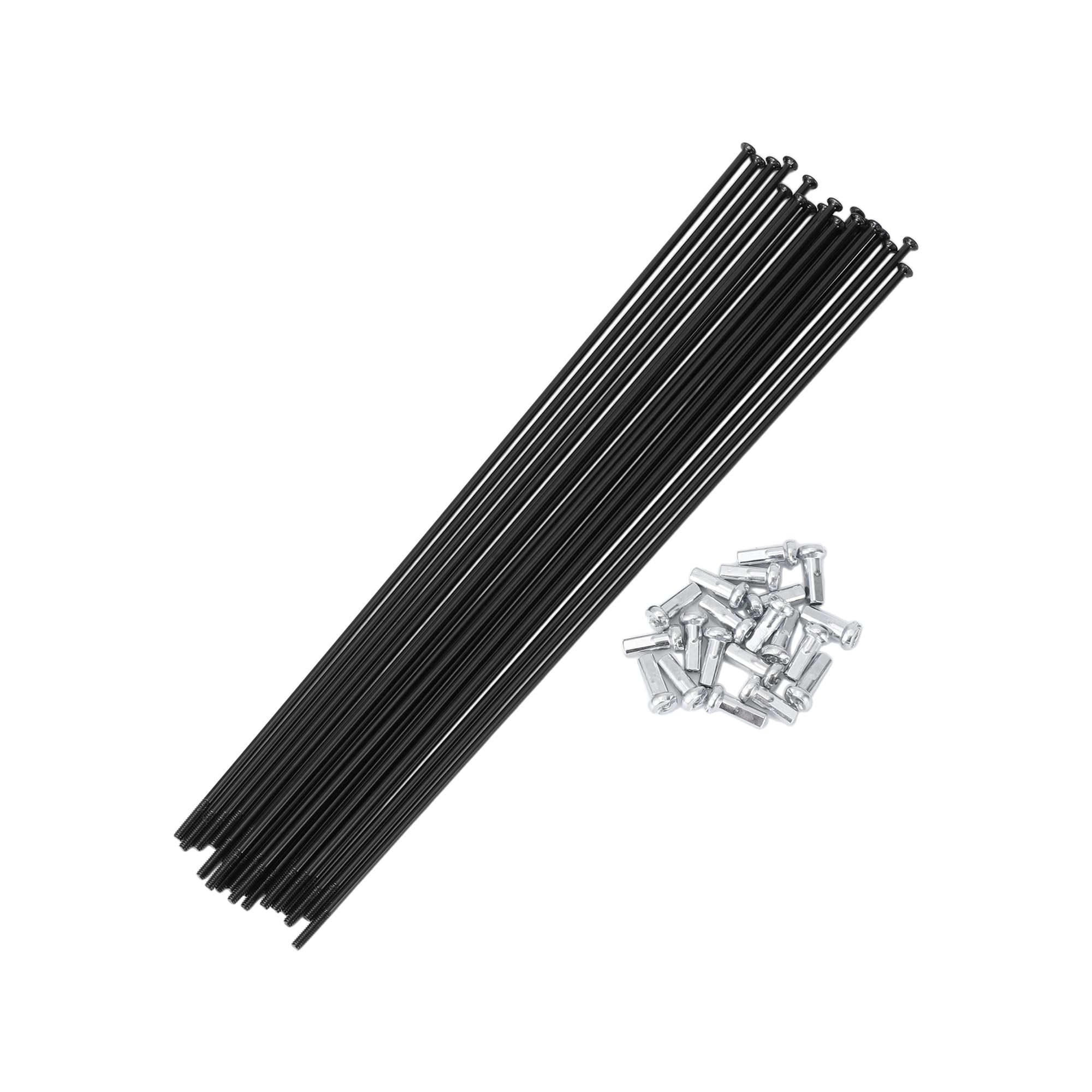 Motoforti 20 Set 14G Straight Pull Bicycle Spokes 191mm Straight Pull Bike Wheel Spokes Carbon Steel Black