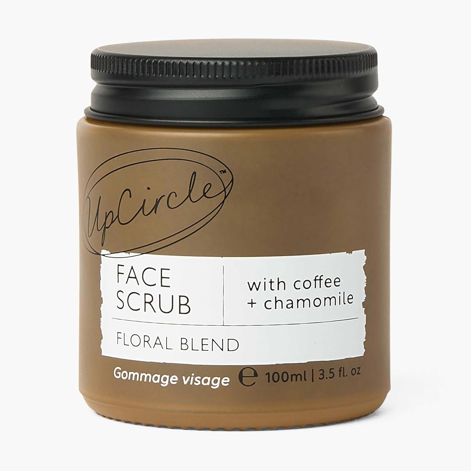 UpCircle Coffee Face Scrub – Floral Blend For Sensitive Skin 100ml – Chamomile, Shea Butter, Coconut + Rosehip Oil – Natural, Vegan Face Exfoliator For Soft, Smooth Skin