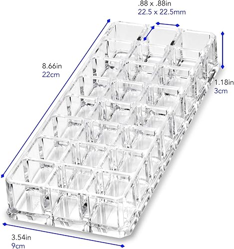 Miniatura 6 de byAlegory Premium Beauty Organization Organizador de lápiz labial acrílico y contenedor de belleza para 24 espacios de almacenamiento (transparente)