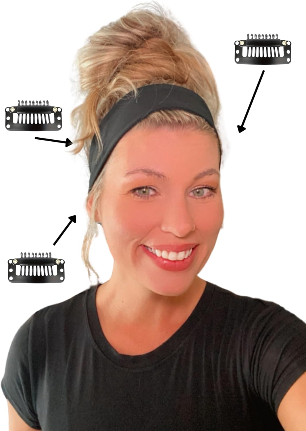 2インチ ストレッチ クリップイン スポーティーヘッドバンド ホワイト ピンク ブラック ライトブルー ネオンイエロー 吸湿発散性