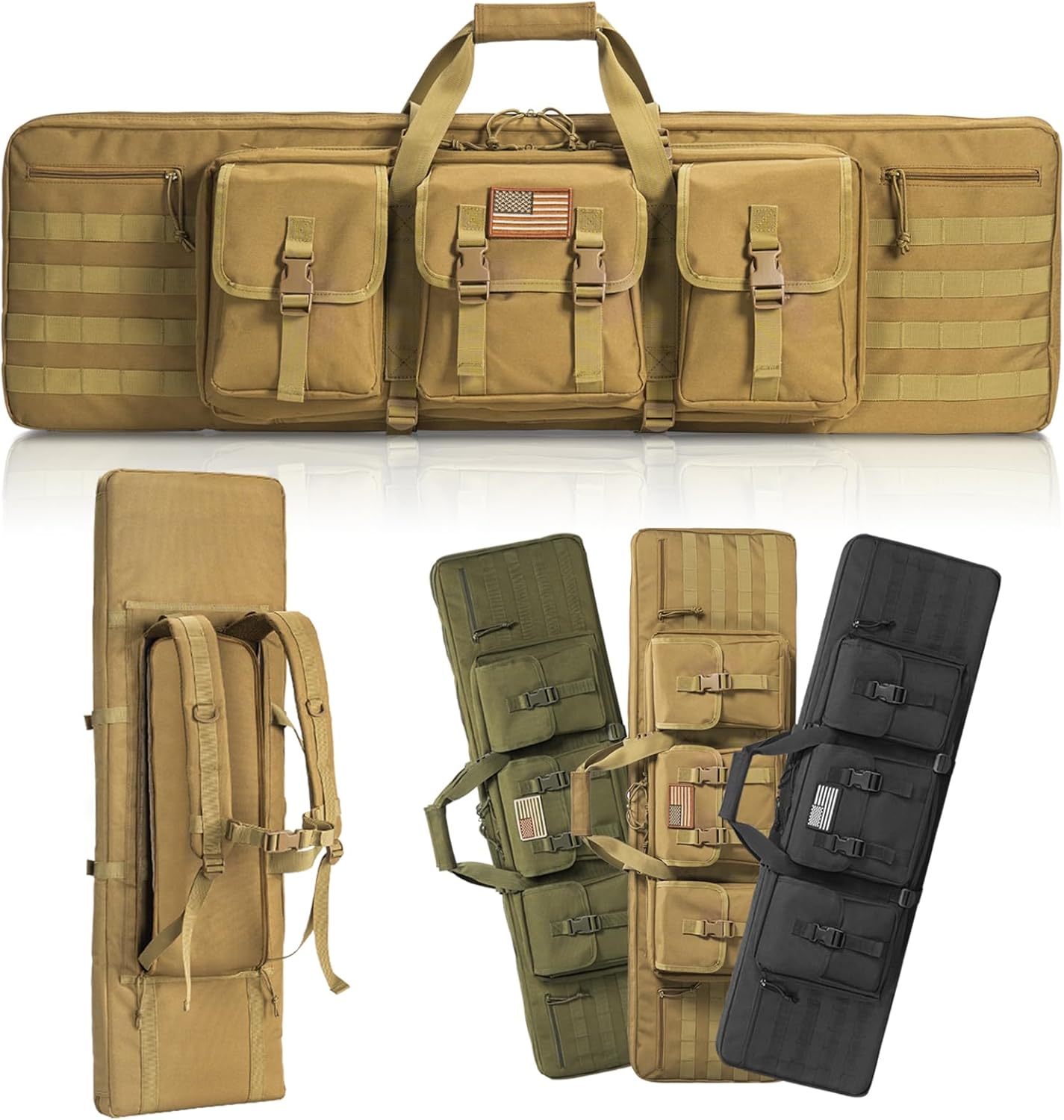 36" 42" 48" Soft Rifle Case Rifle Bag, Double Gun Bag Gun Case Rifle Backpack with Backpack Strap and Lockable Zipper for Outdoor Shooting Hunting Firearm Storage and Transportation - Image 9