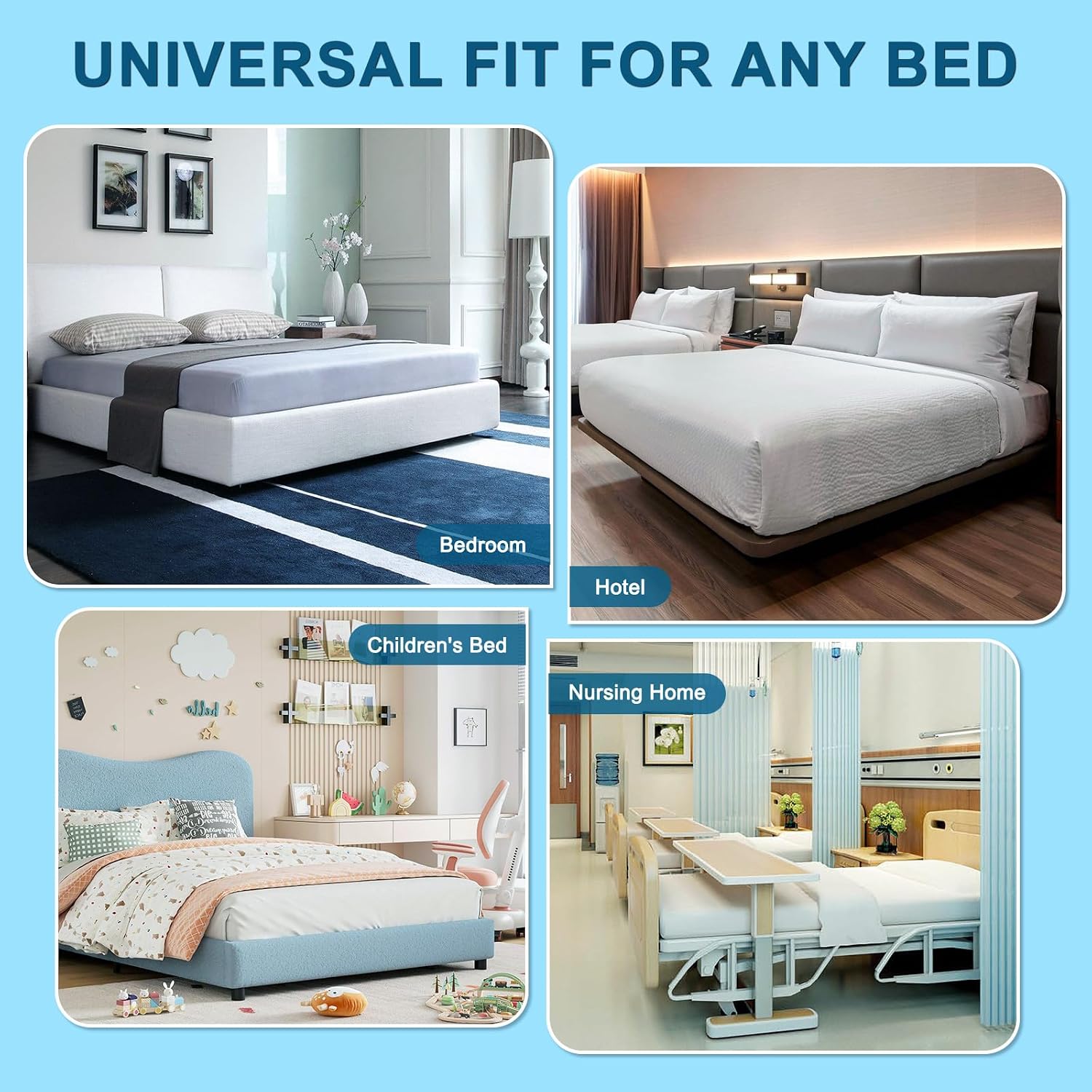 Bed Sheet Holders for Corners, Quick Clip-On Fitted Sheet Fasteners, Reinforced Non-Slip Mattress Corner Brackets, Tool-Free & Easy Installation, Keep Bedding Tidy All Night